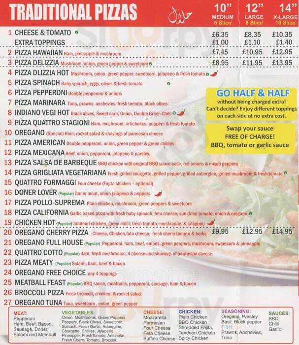 Oregano Croydon Menu - 1