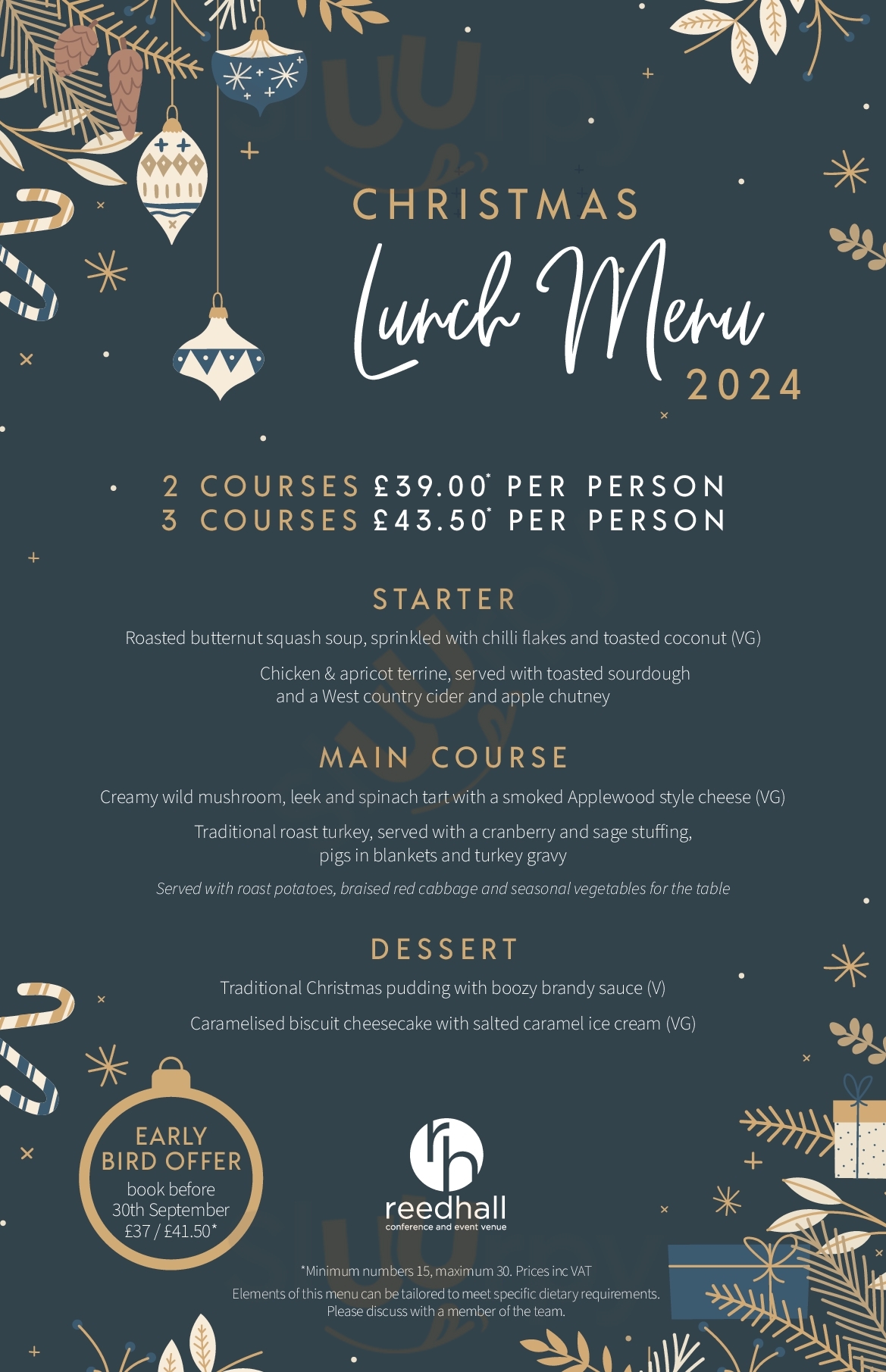 Main Menu - Cafe Reed