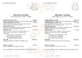The Brasserie Bar At Eldfordleigh Hotel menu