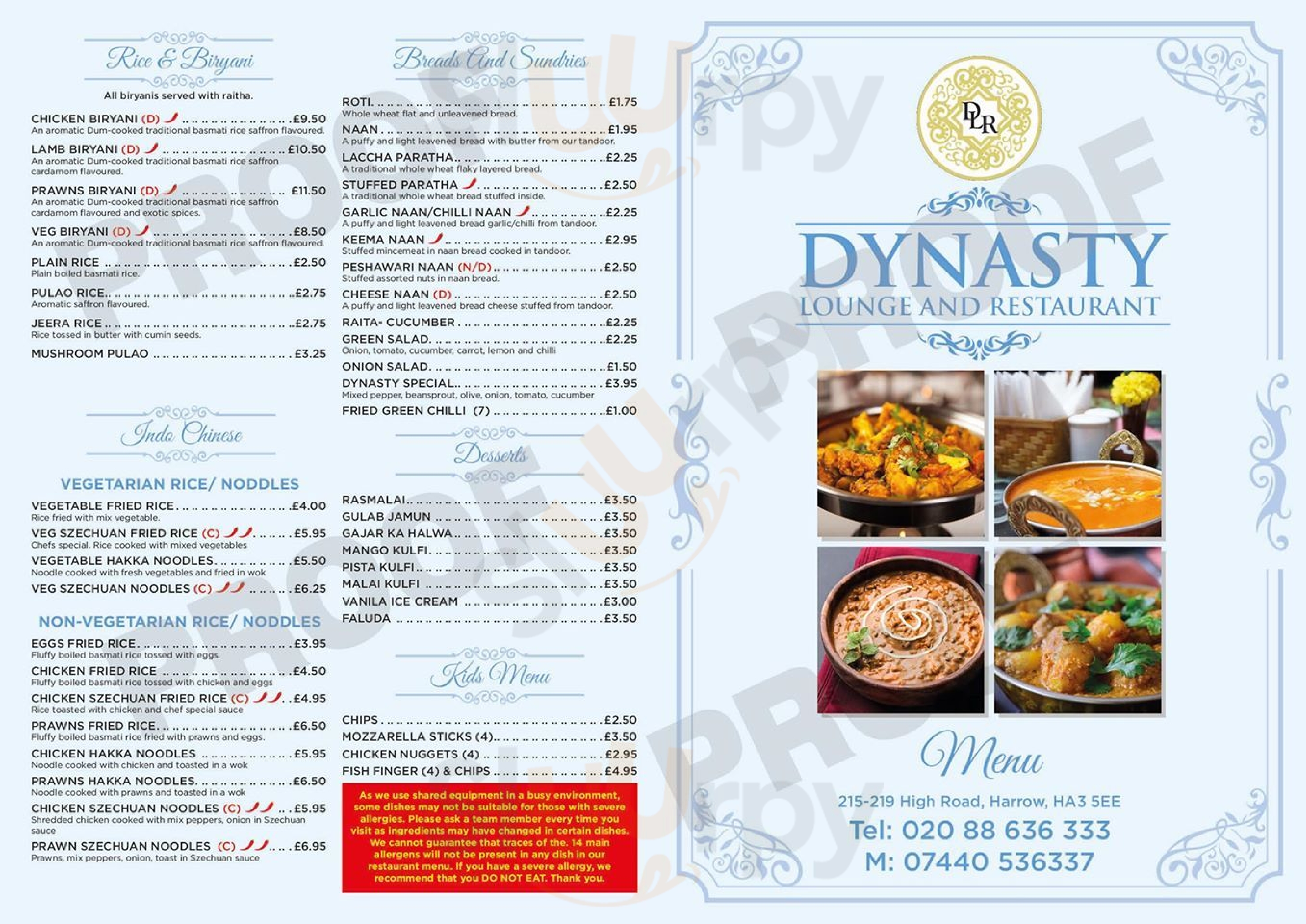 Dynasty Lounge & Restaurant Harrow Menu - 1
