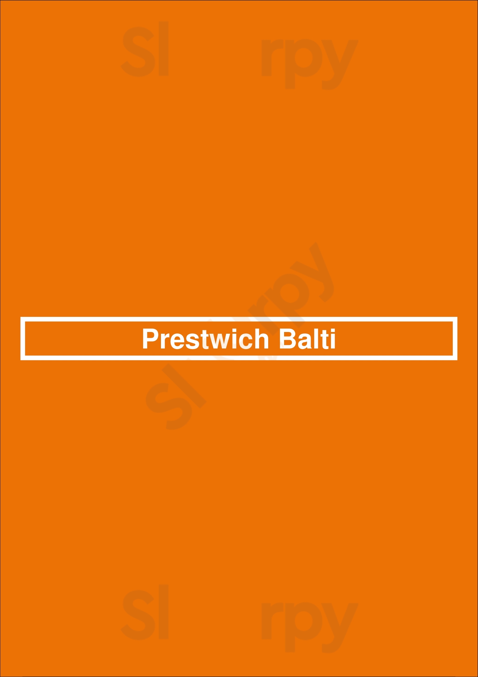 Prestwich Balti Prestwich Menu - 1