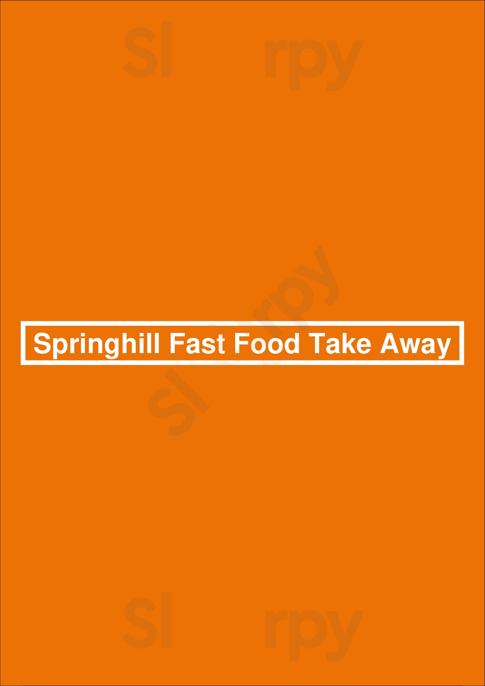 Springhill Fast Food Take Away Wolverhampton Menu - 1