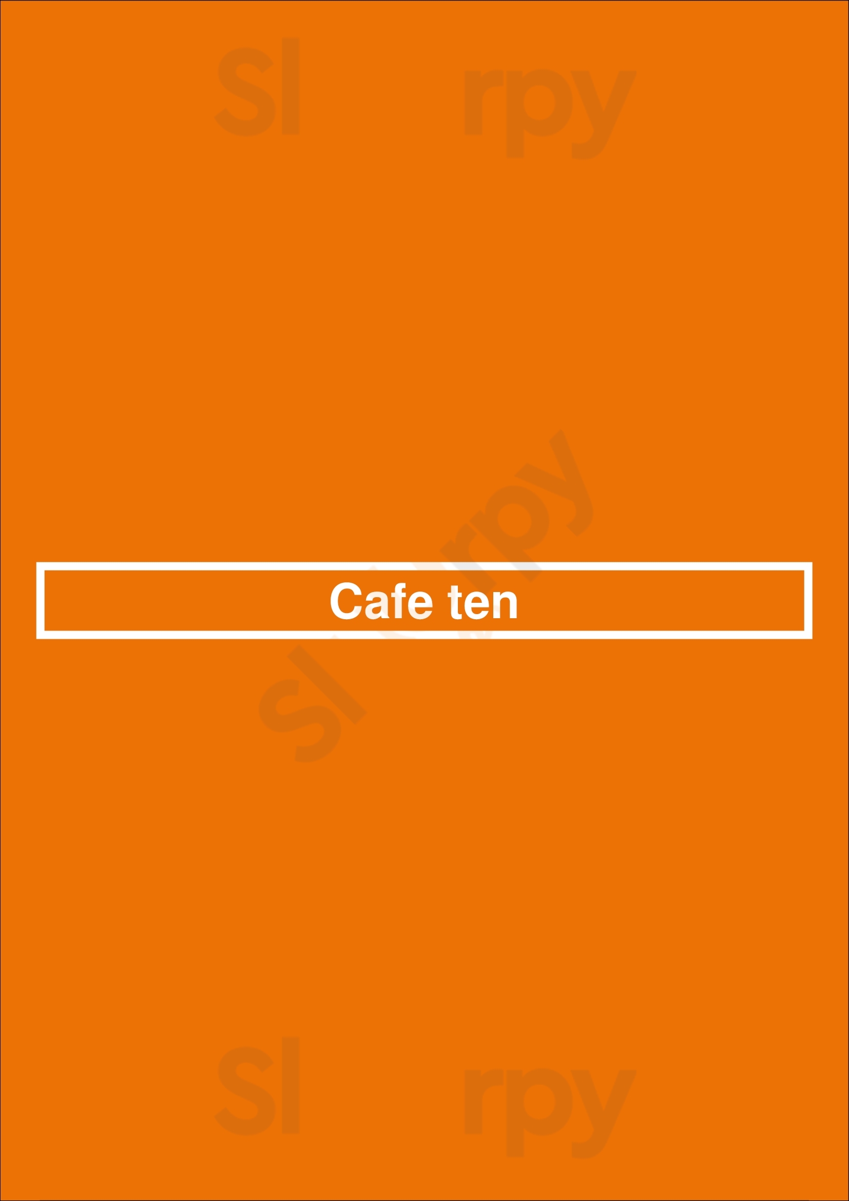 Cafe Ten Colchester Menu - 1