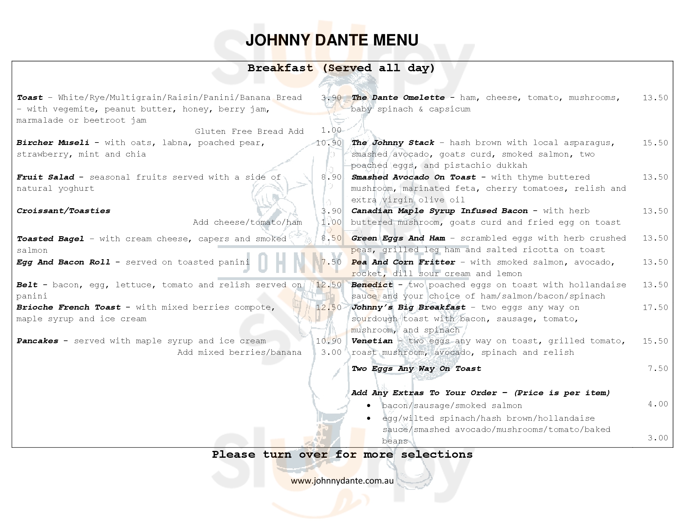 Main Menu - Johnny Dante