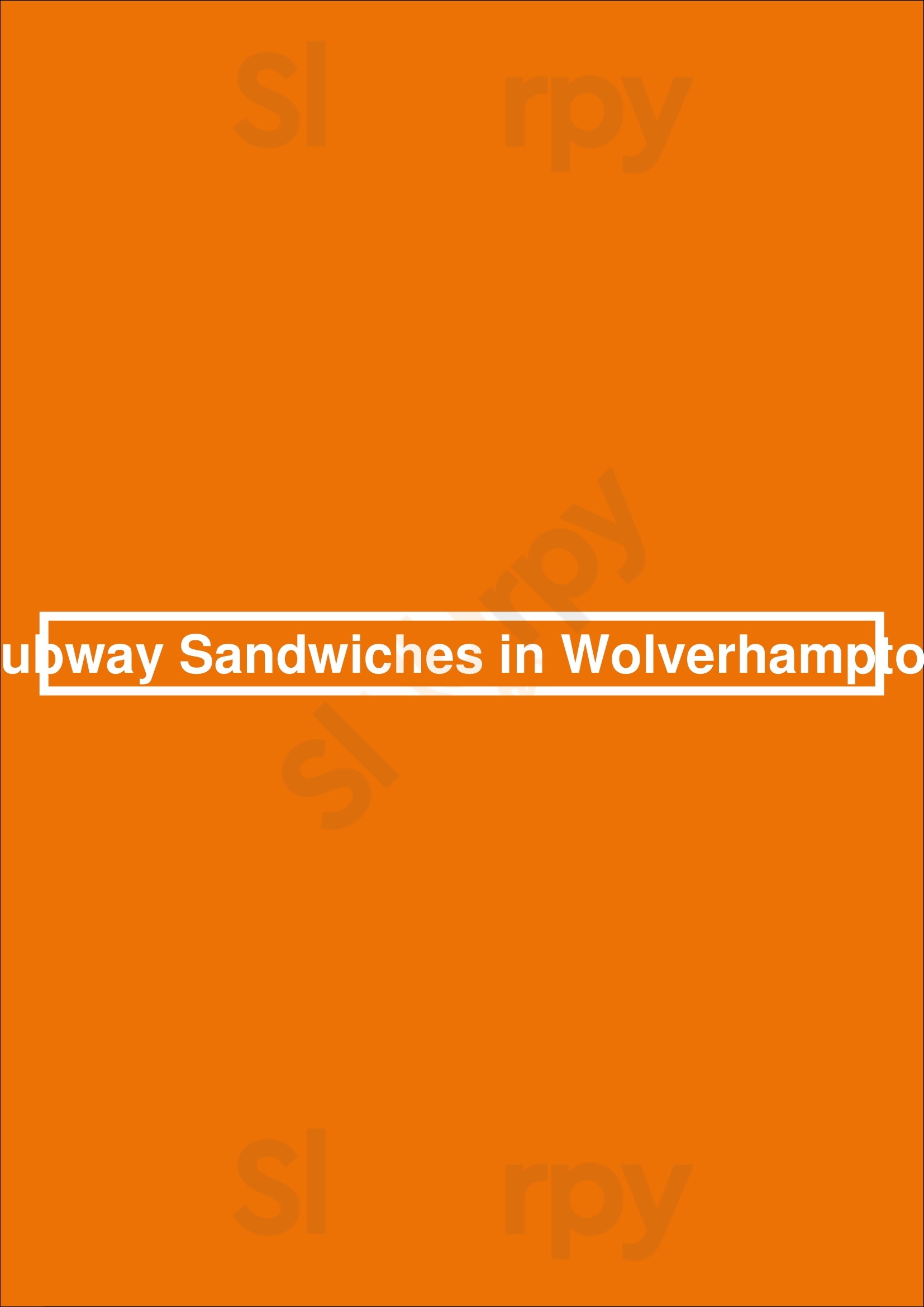Subway Wolverhampton Menu - 1
