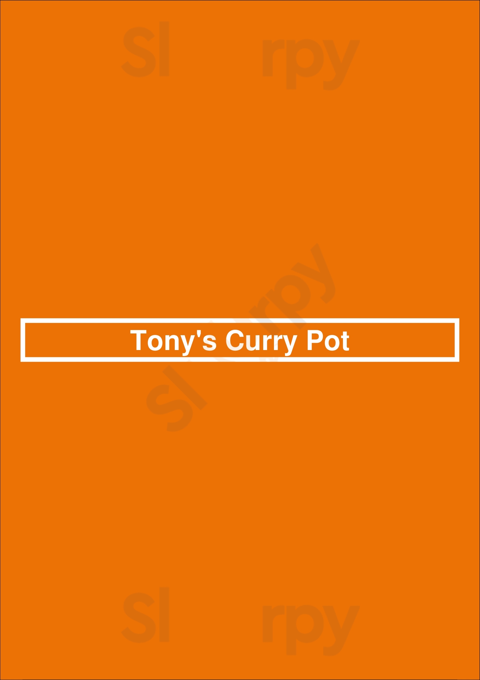 Tony's Curry Pot Bury Menu - 1