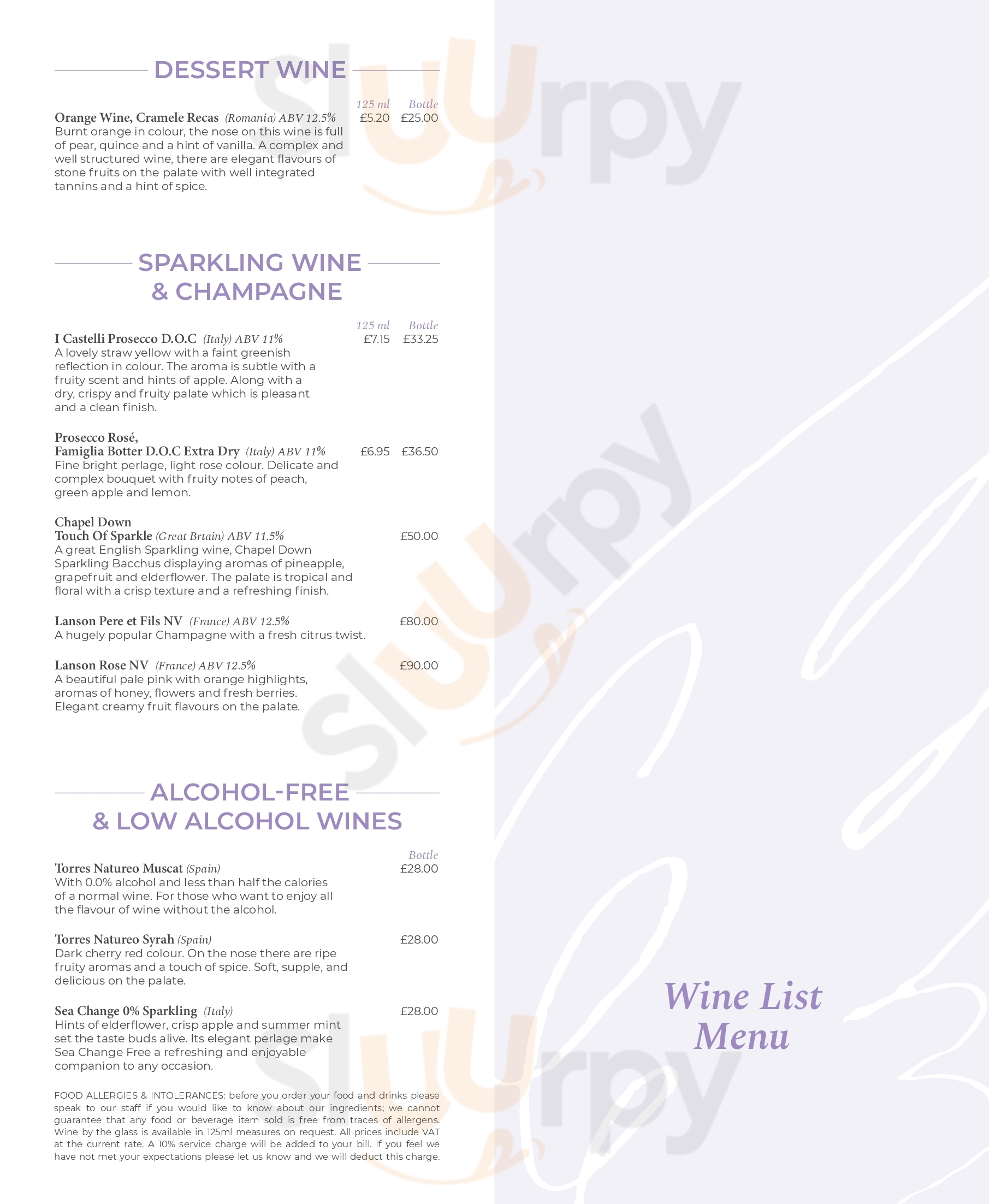 Main Menu - The Brasserie At Mercure Chester Abbots Well Hotel