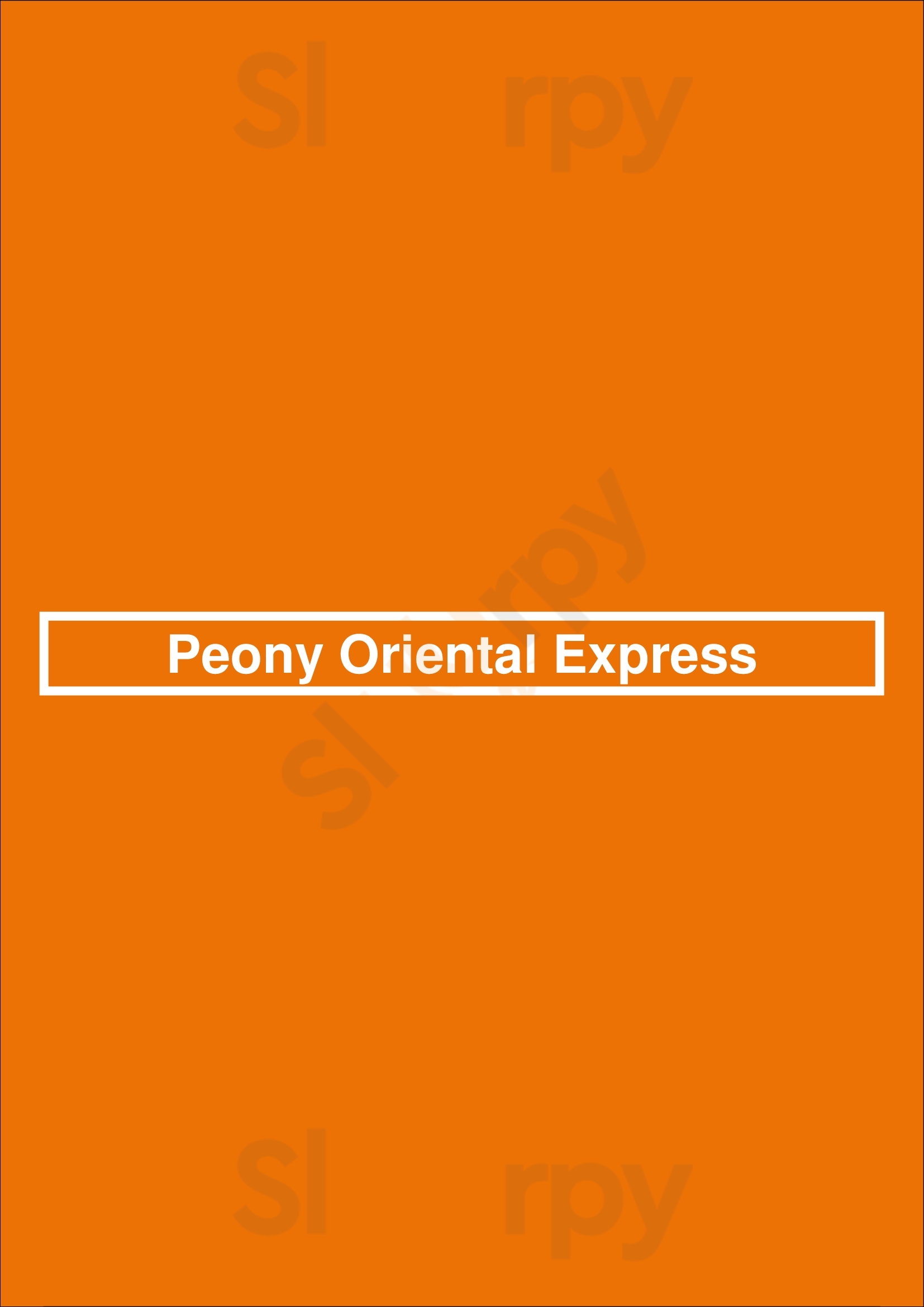 Peony Oriental Express Peterborough Menu - 1