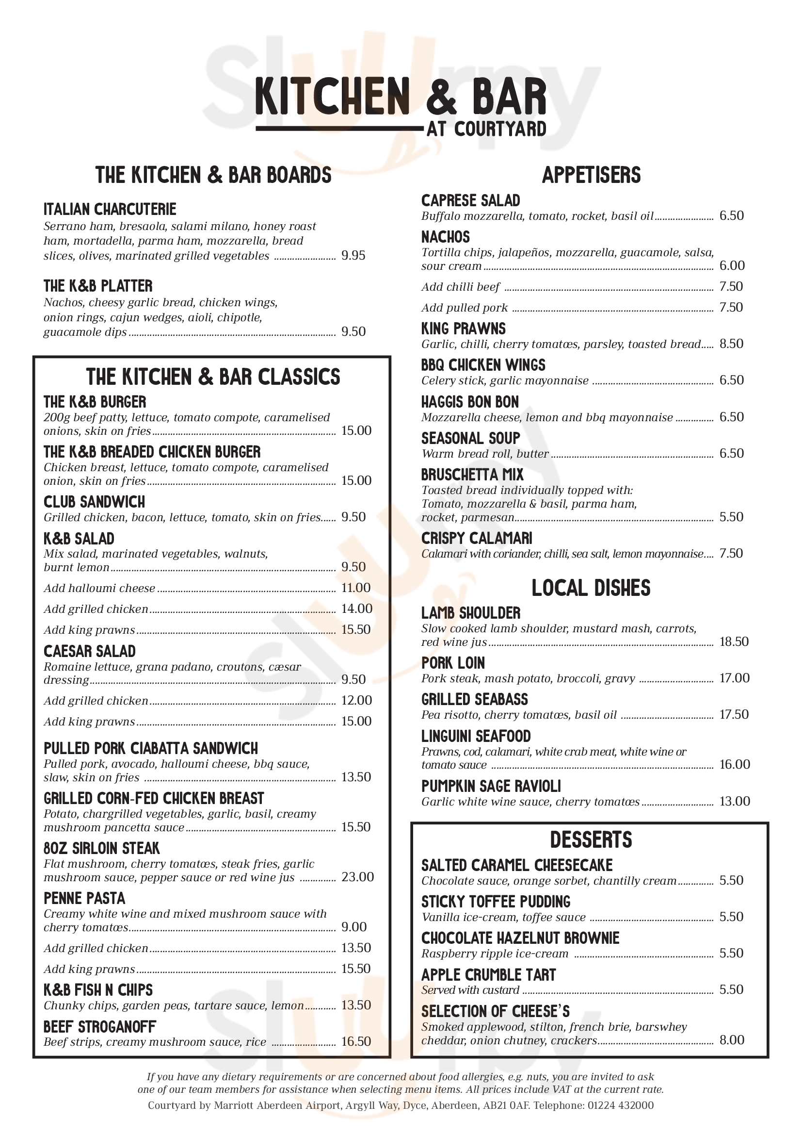 Kitchen & Bar – Eat. Drink. Connect.r Aberdeen Menu - 1