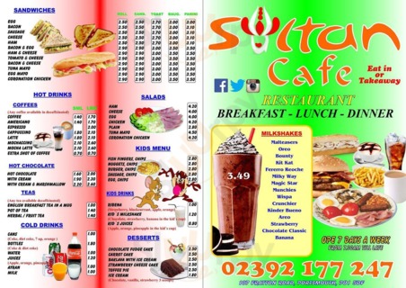 Sultan Restaurant menu