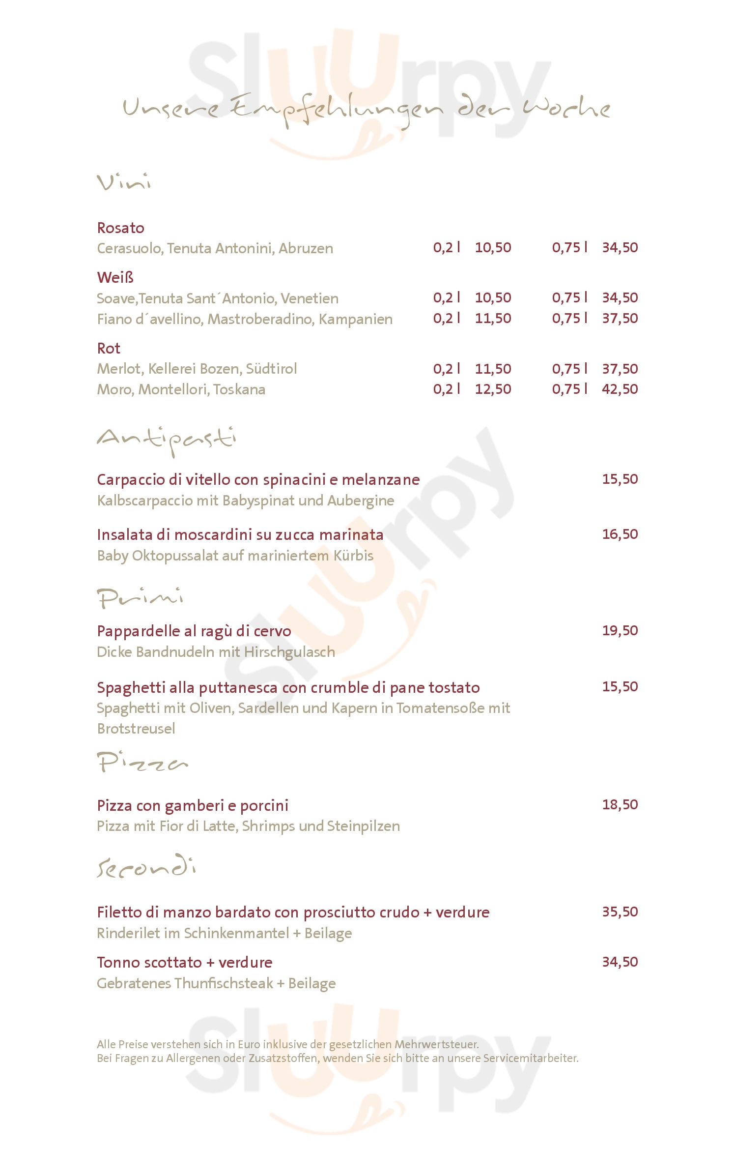 Main Menu - Perbacco Italian Trattoria Pizzeria