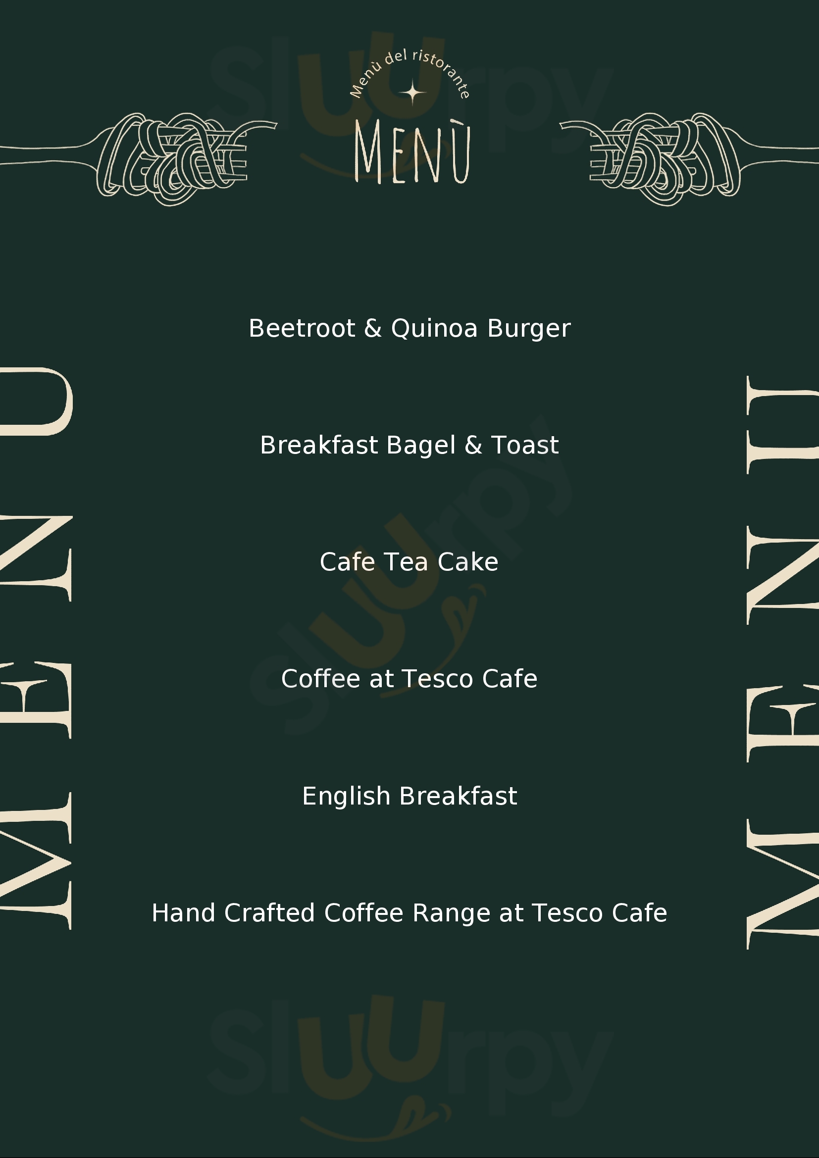 Tesco Cafe Plymouth Menu - 1