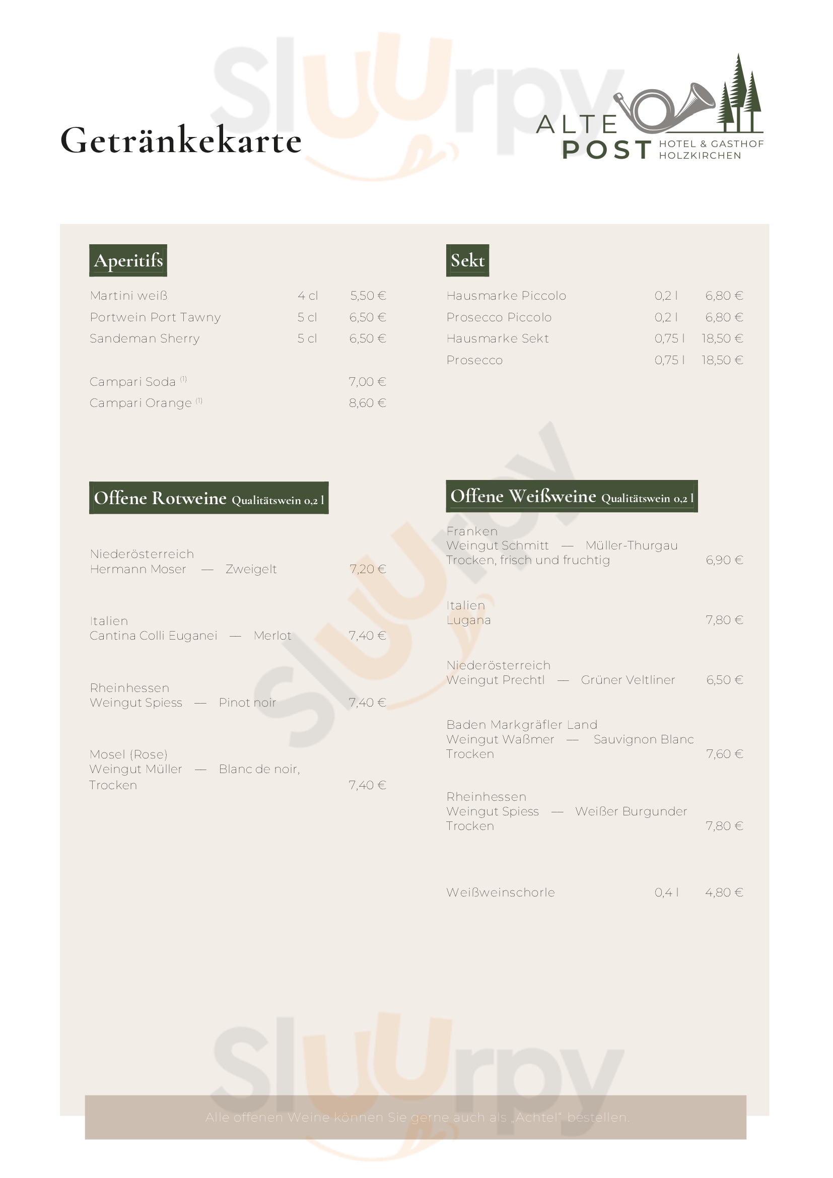 Gasthof Alte Post Holzkirchen Menu - 1