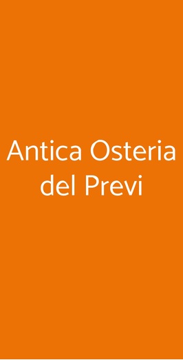 Antica Osteria Del Previ, Pavia