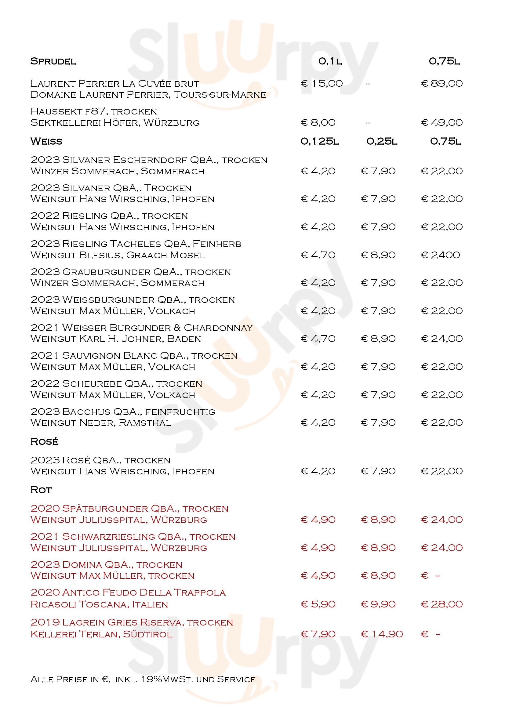 Bratwurstglöckle Bad Kissingen Menu - 1