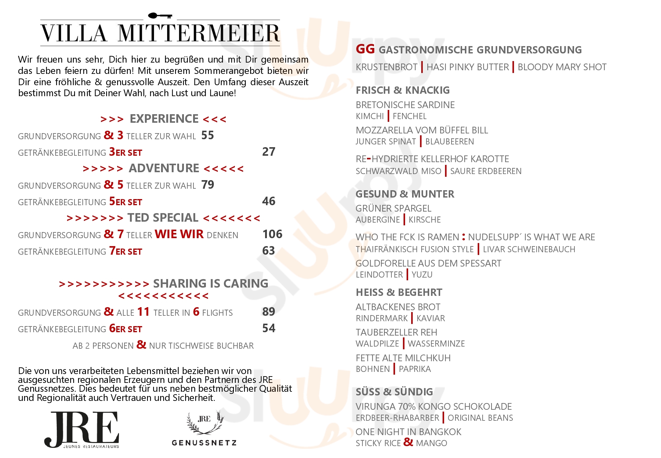 Mittermeier Restaurant & Hotel Rothenburg ob der Tauber Menu - 1