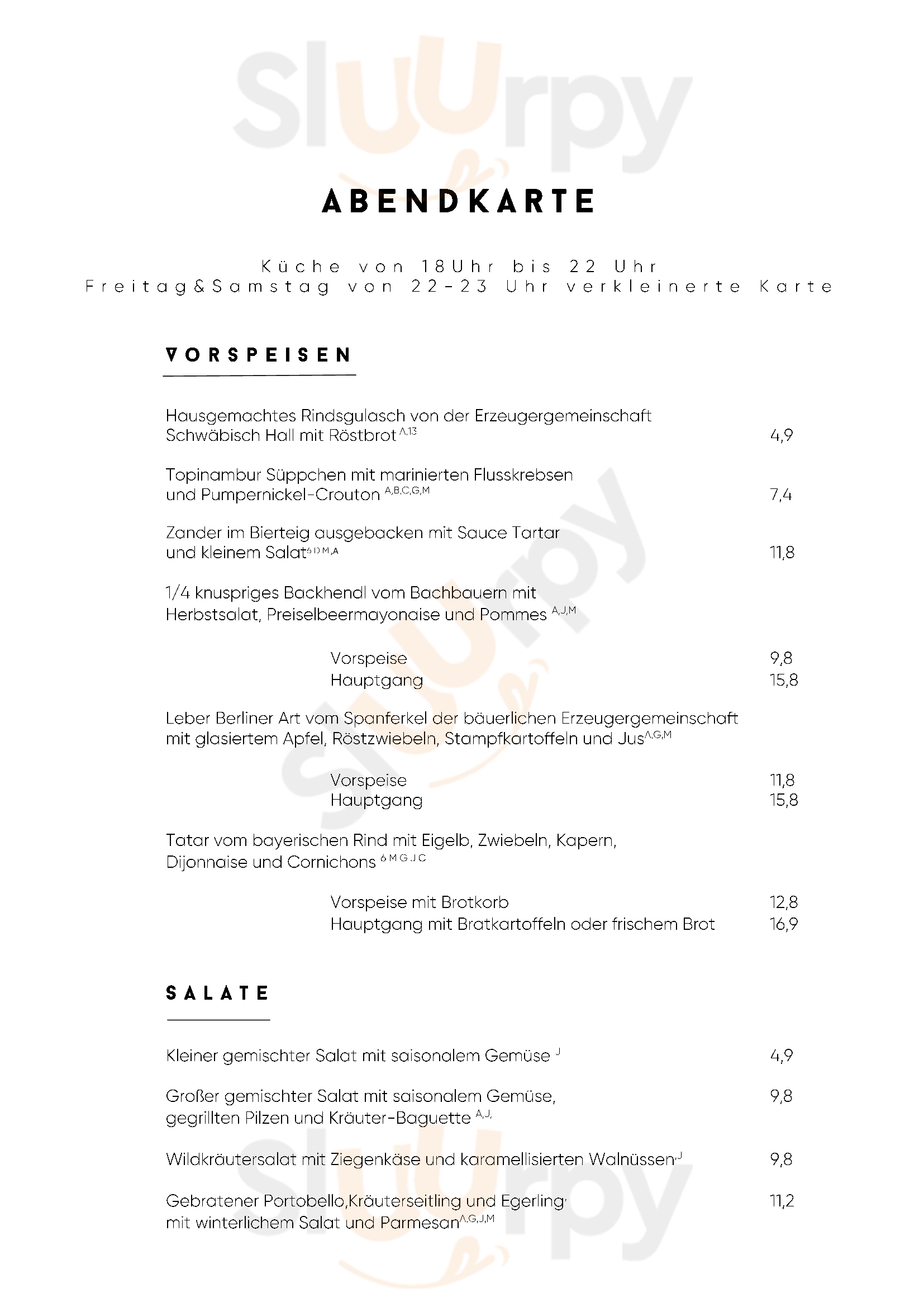 Blaue Kappe Essen Und Trinken Augsburg Menu - 1