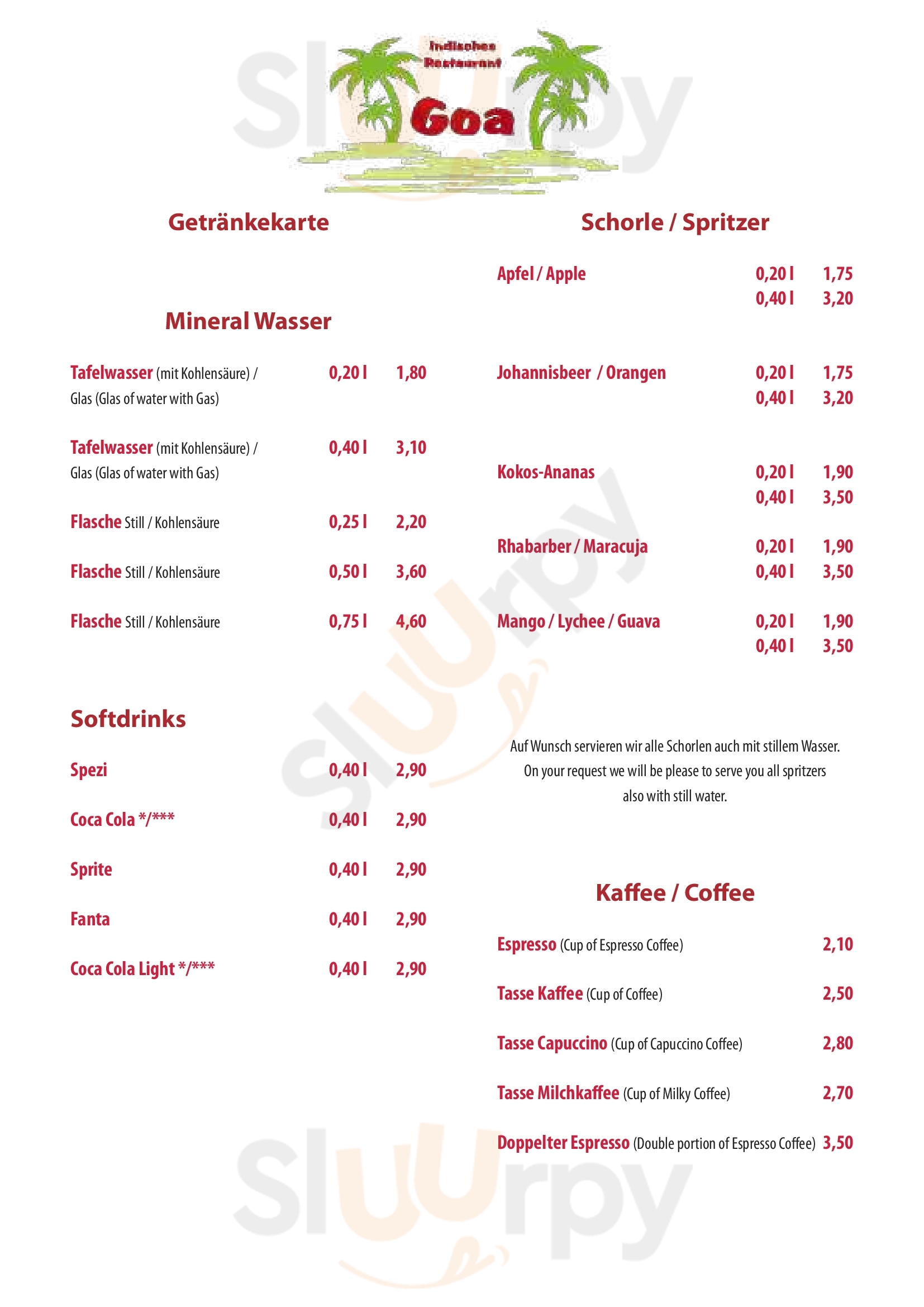 Goa München Menu - 1