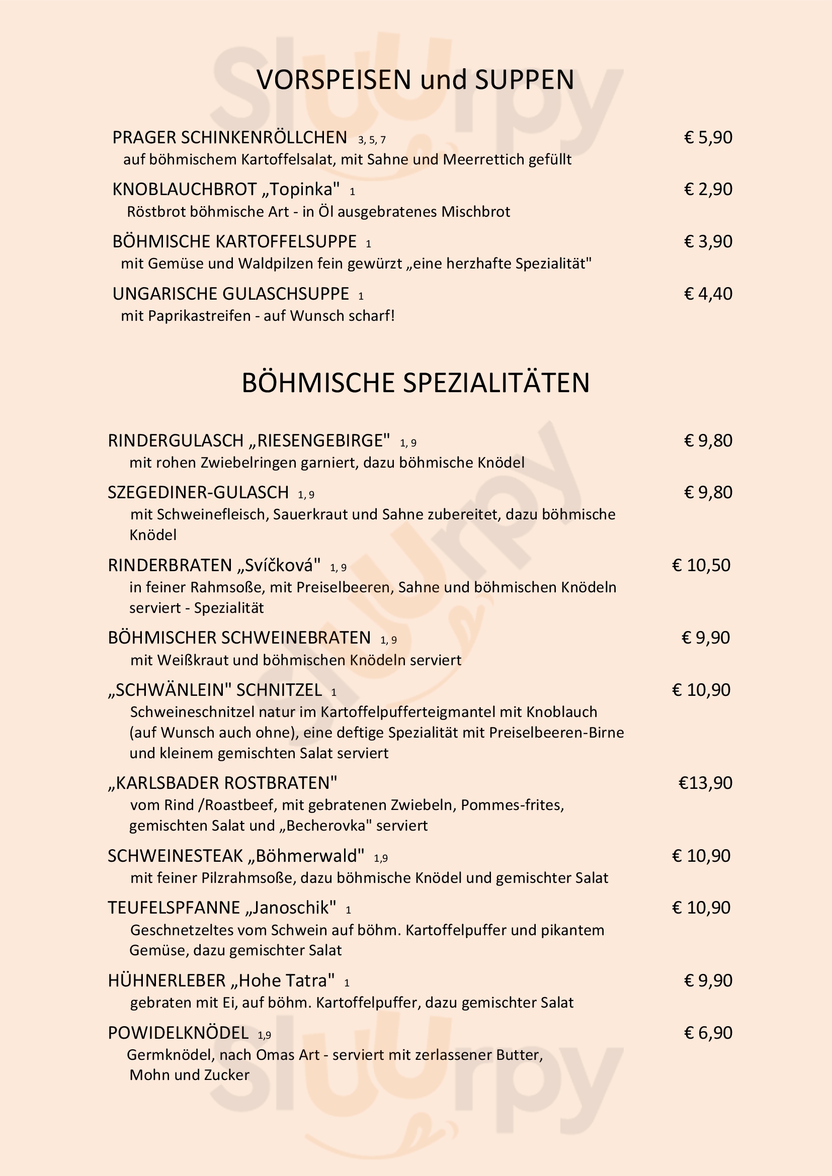 Zum Schwänlein Nürnberg Menu - 1