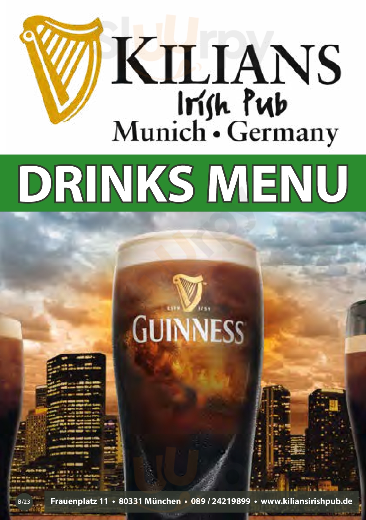 Kilians Irish Pub München Menu - 1