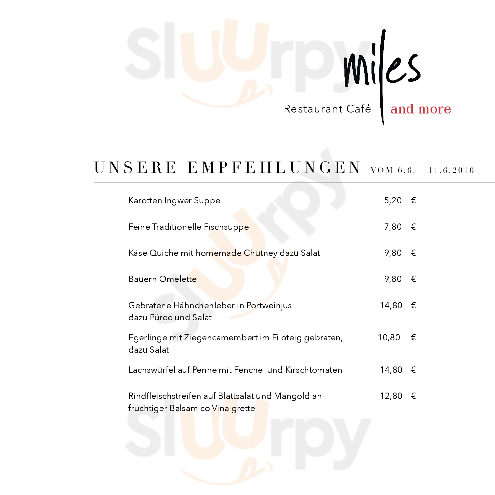 Miles And More Coburg Menu - 1