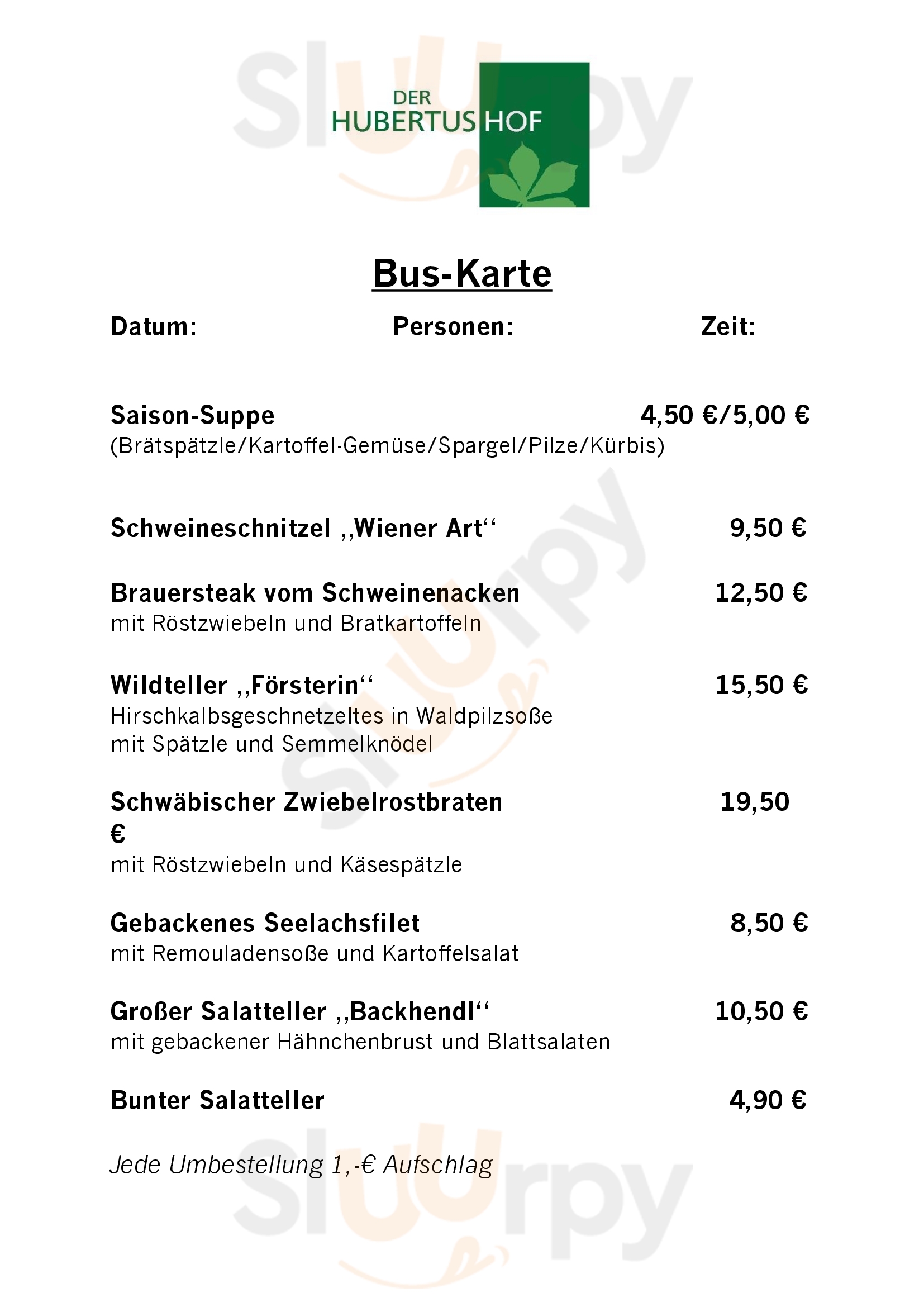 Der Neue Hubertushof Augsburg Menu - 1