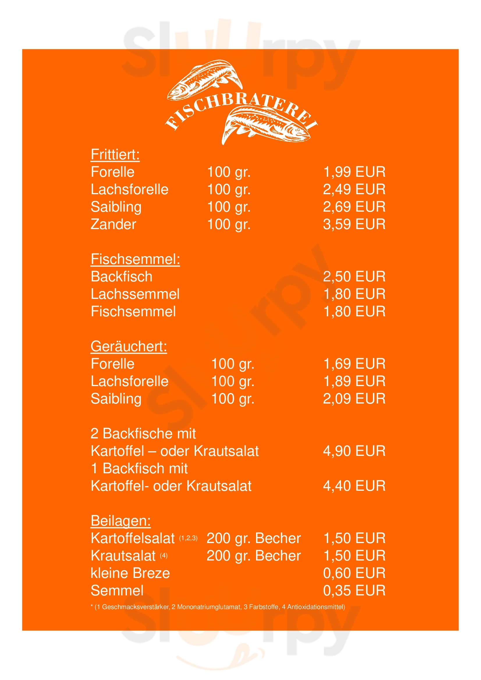 Fischbraterei Straßer Tegernheim Menu - 1