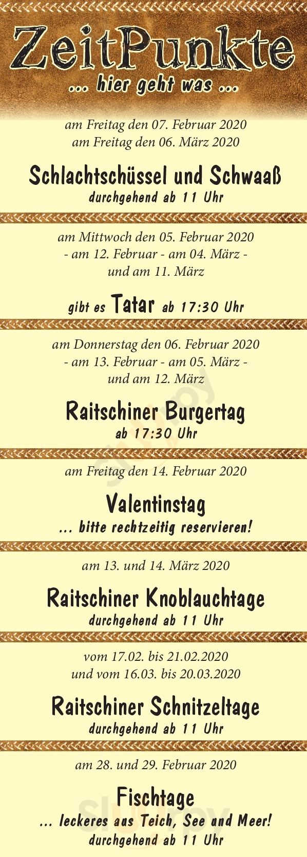 Gasthof Raitschin Regnitzlosau Menu - 1