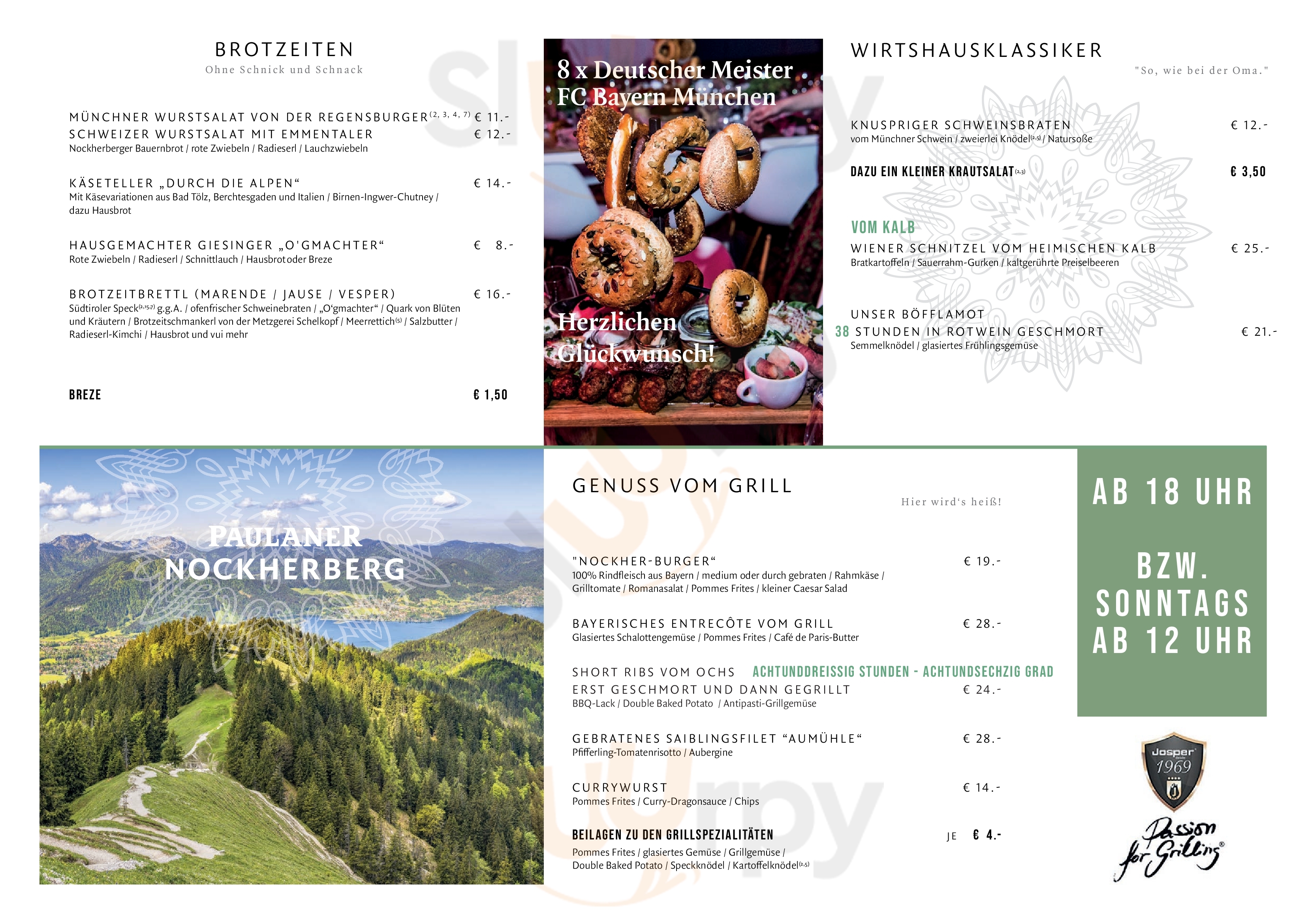 Paulaner Nockherberg München Menu - 1