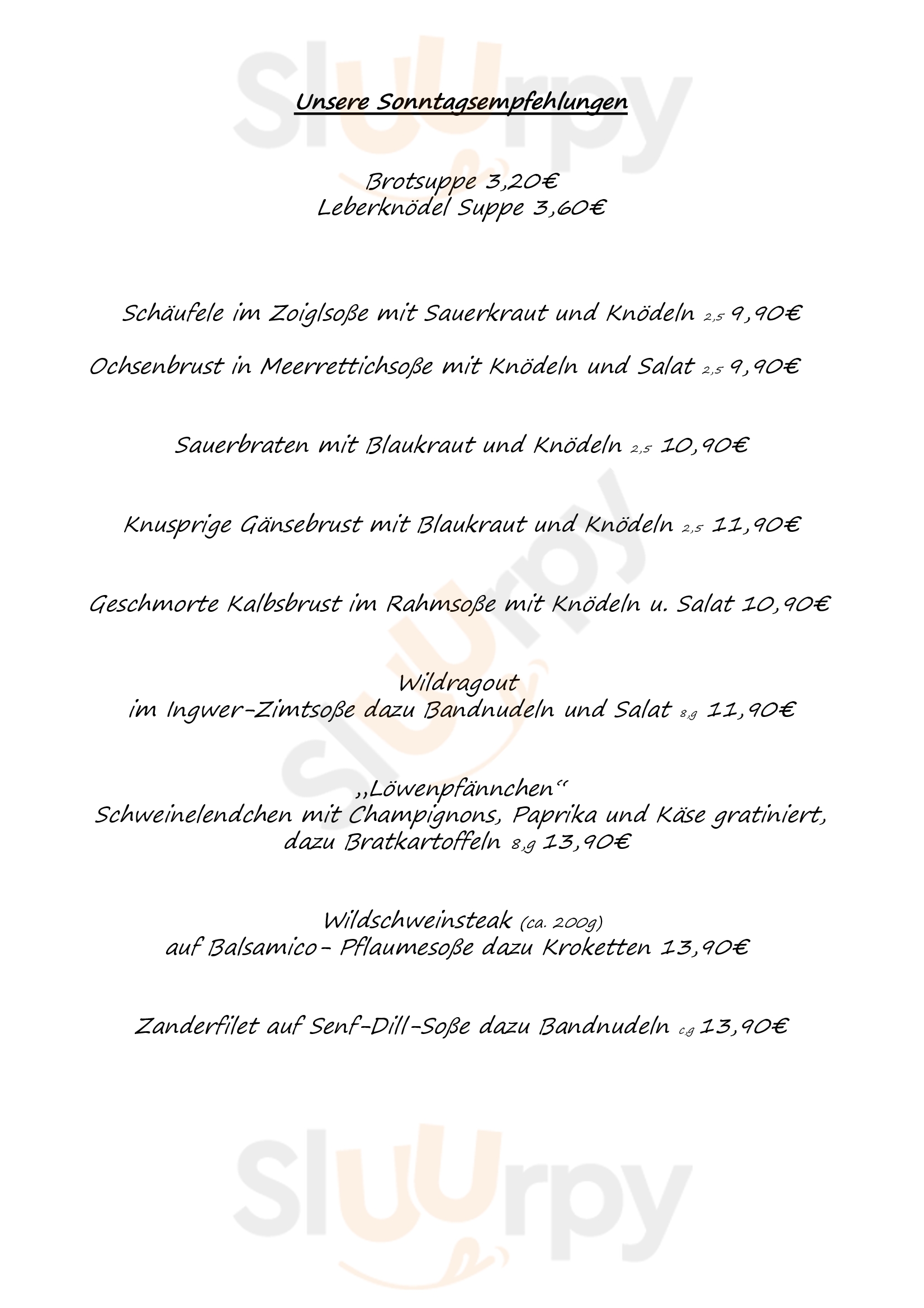 Zum Goldenen Lowen Marktredwitz Menu - 1