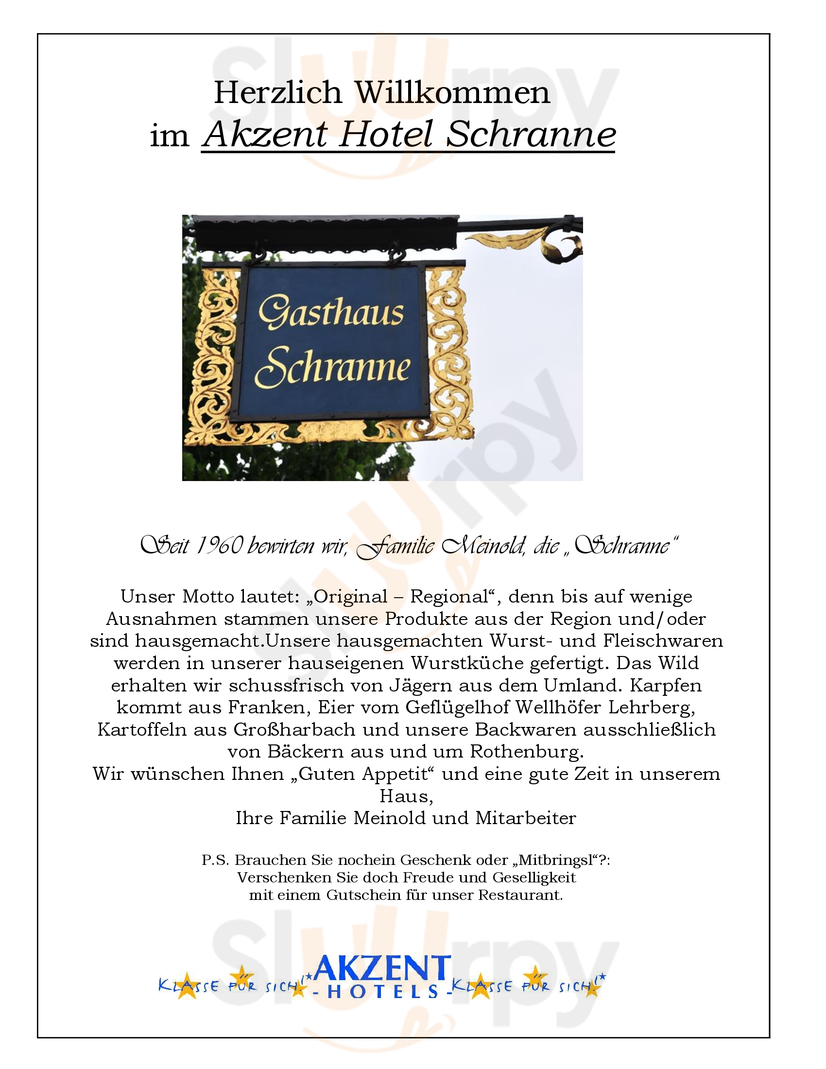 Restaurant Gasthaus Schranne Rothenburg Menu - 1