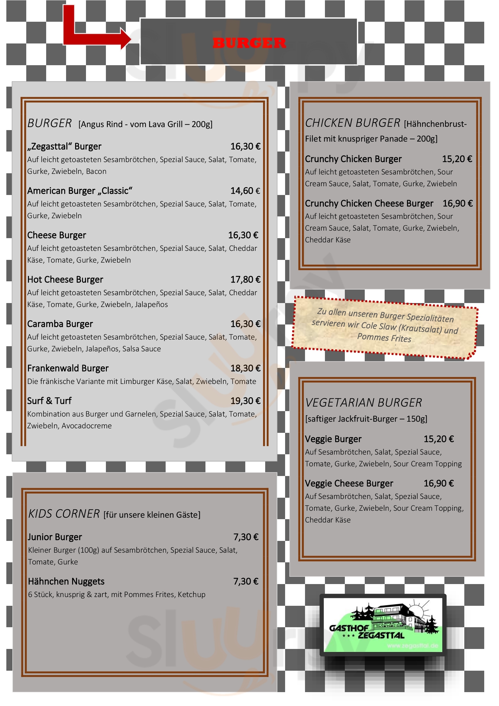 Gasthaus Zum Zegasttal Schwarzenbach am Wald Menu - 1