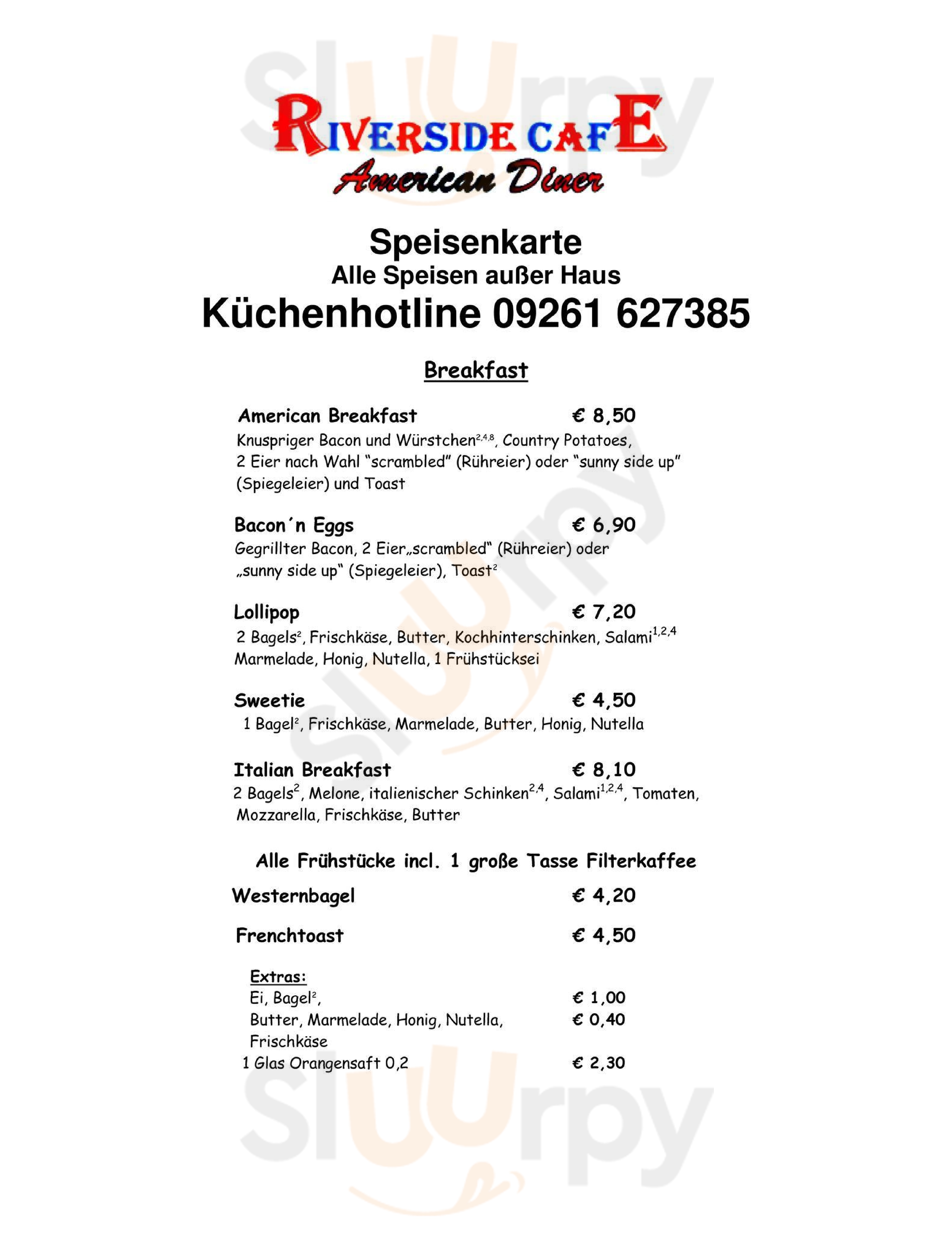 Riverside Cafe American Diner Kronach Menu - 1