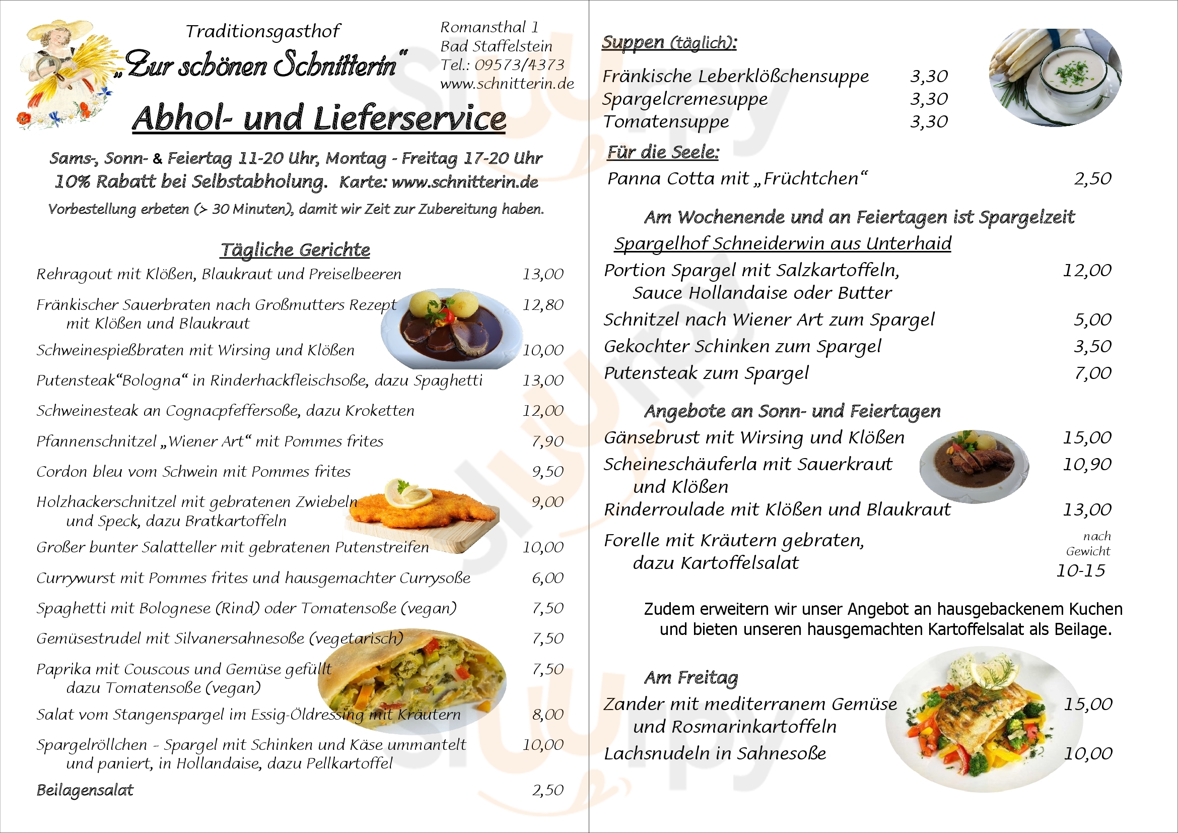 Gasthof Zur Schönen Schnitterin Staffelstein Menu - 1