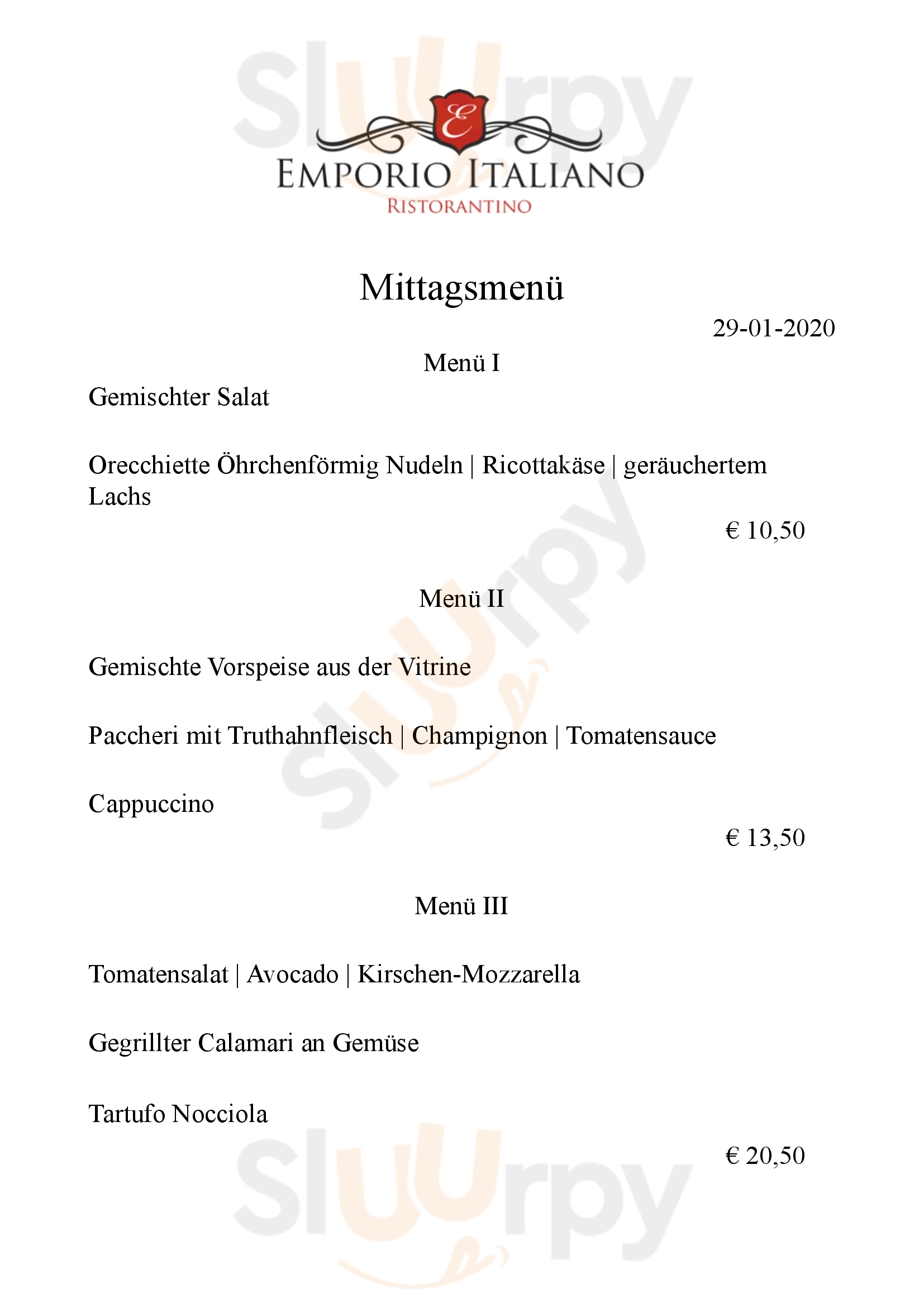 Emporio Italiano München Menu - 1