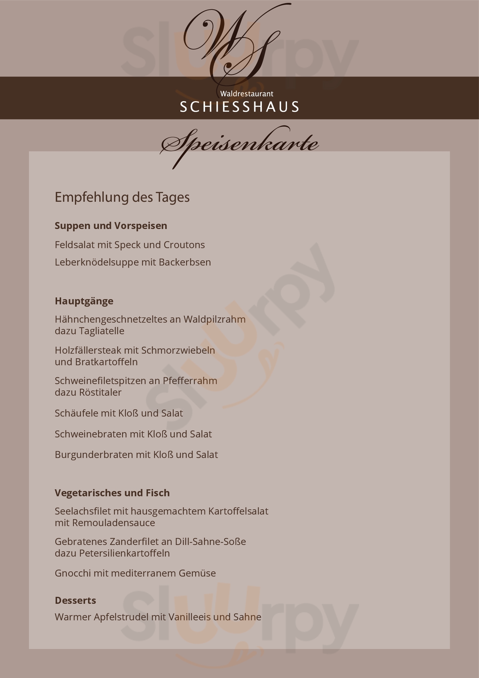 Waldrestaurant Schießhaus Nürnberg Menu - 1