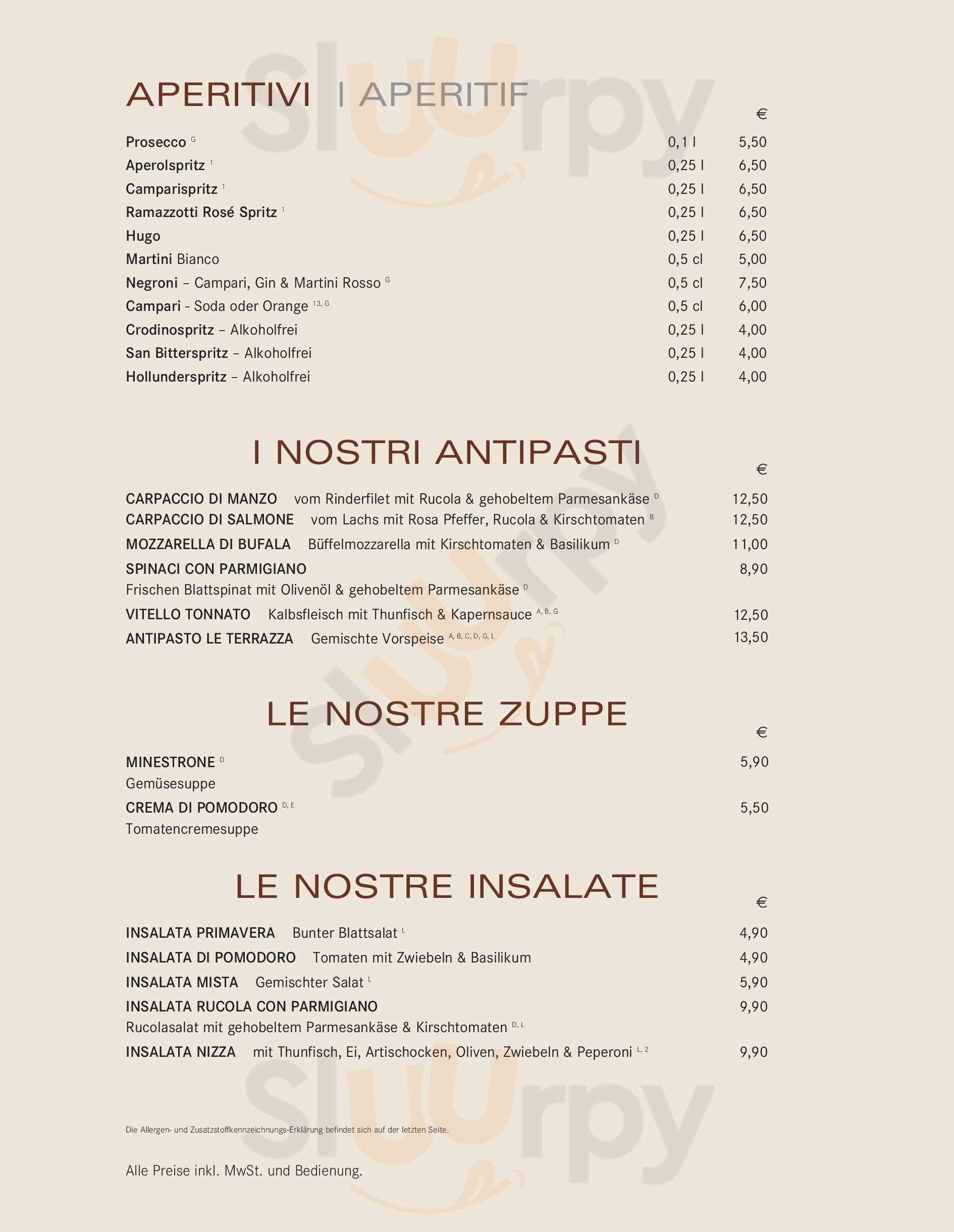 Trattoria Le Terrazze München Menu - 1