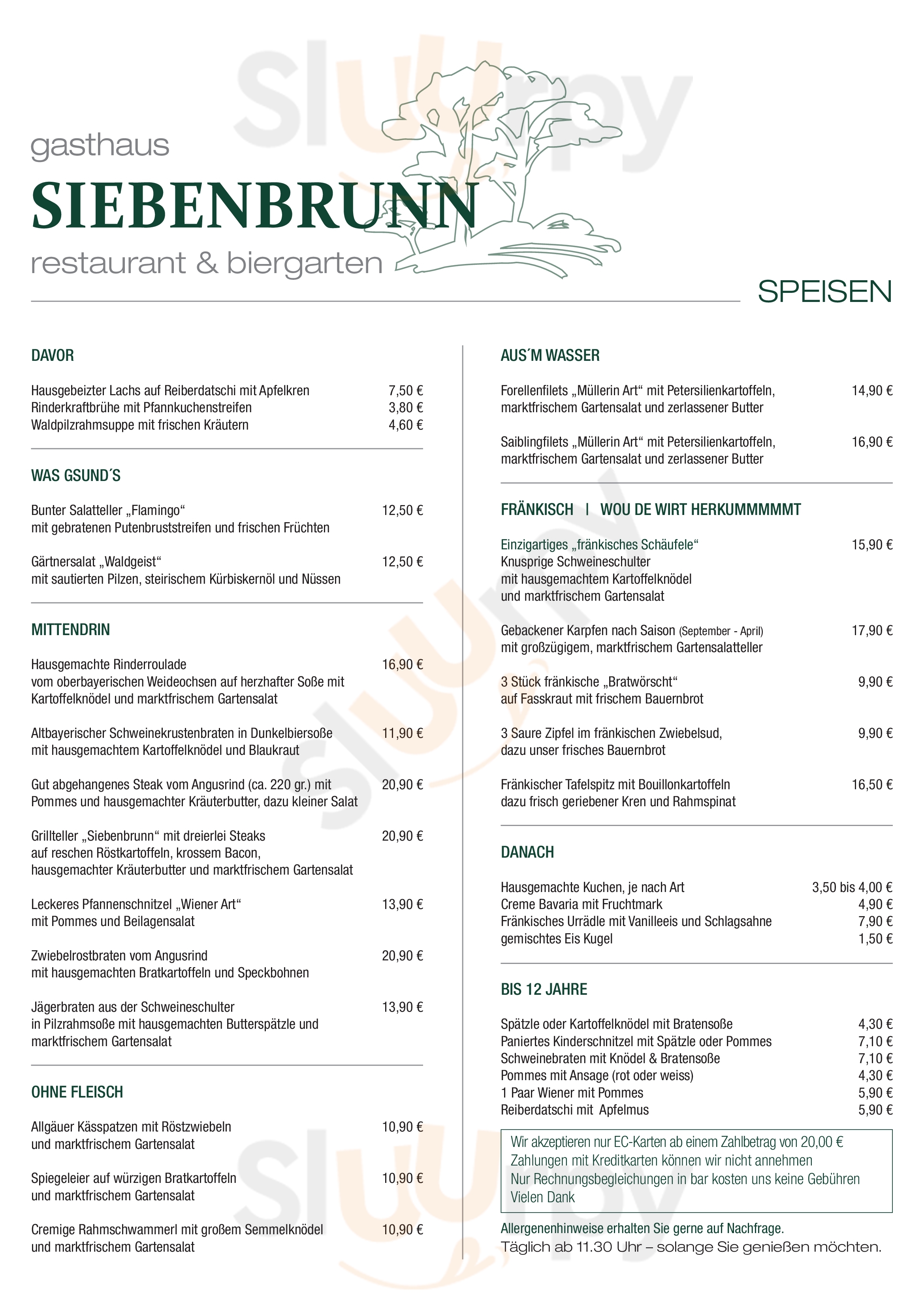 Siebenbrunn Wirtshaus & Biergarten Am Tierpark München Menu - 1
