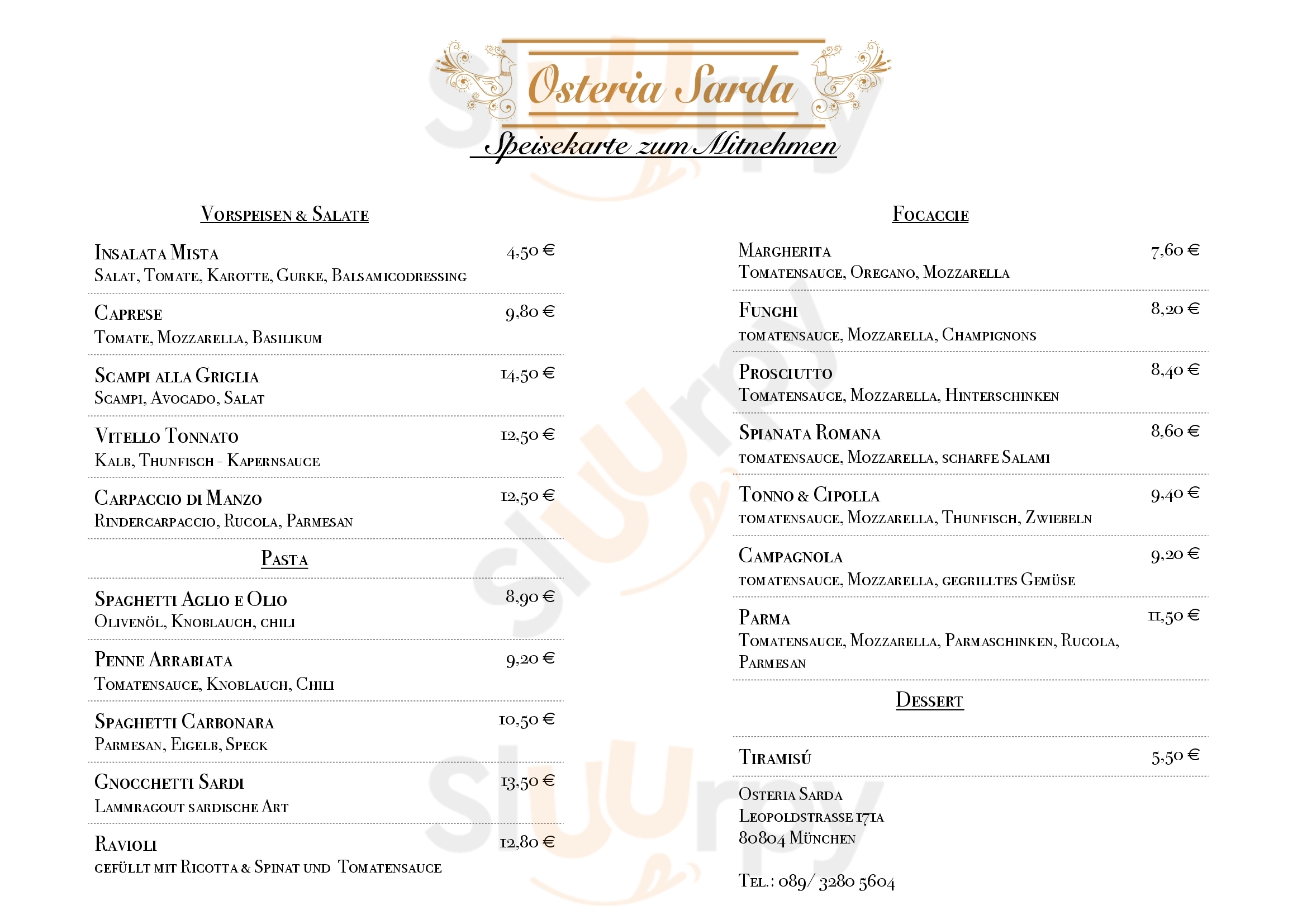 Osteria Sarda München Menu - 1