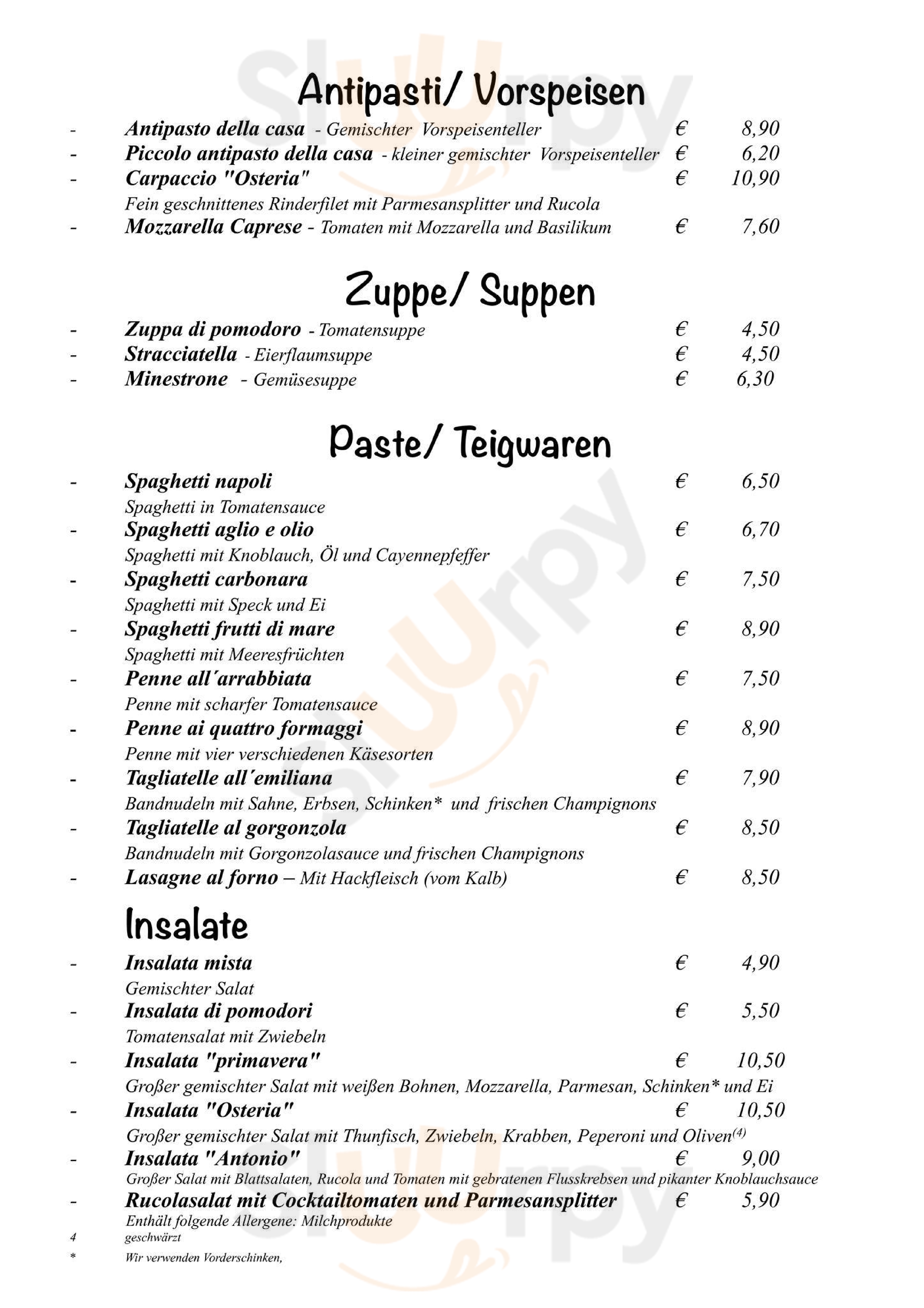 Osteria Da Antonio München Menu - 1