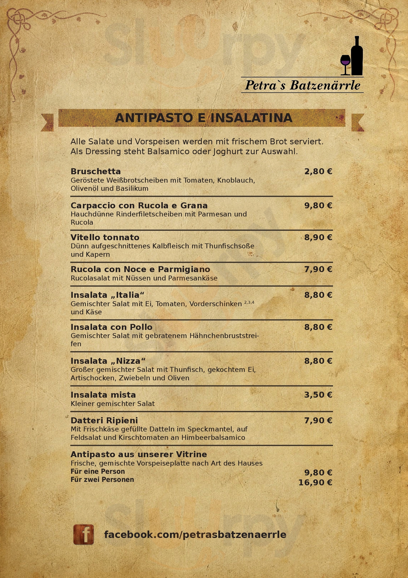 Petras Batzenärrle Karlstadt Menu - 1