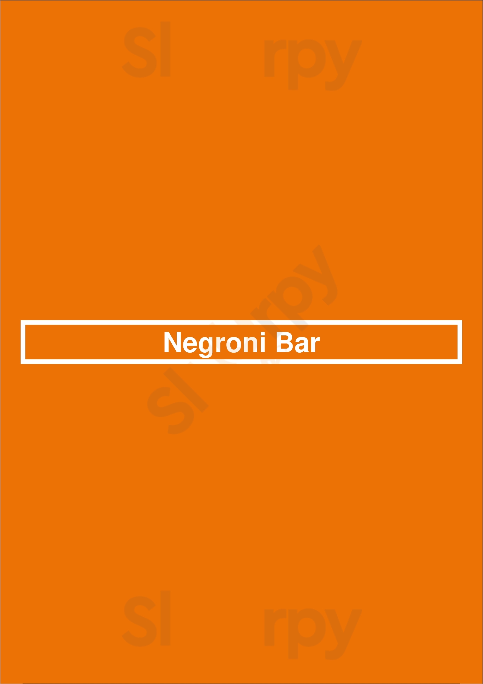 Negroni Bar München Menu - 1