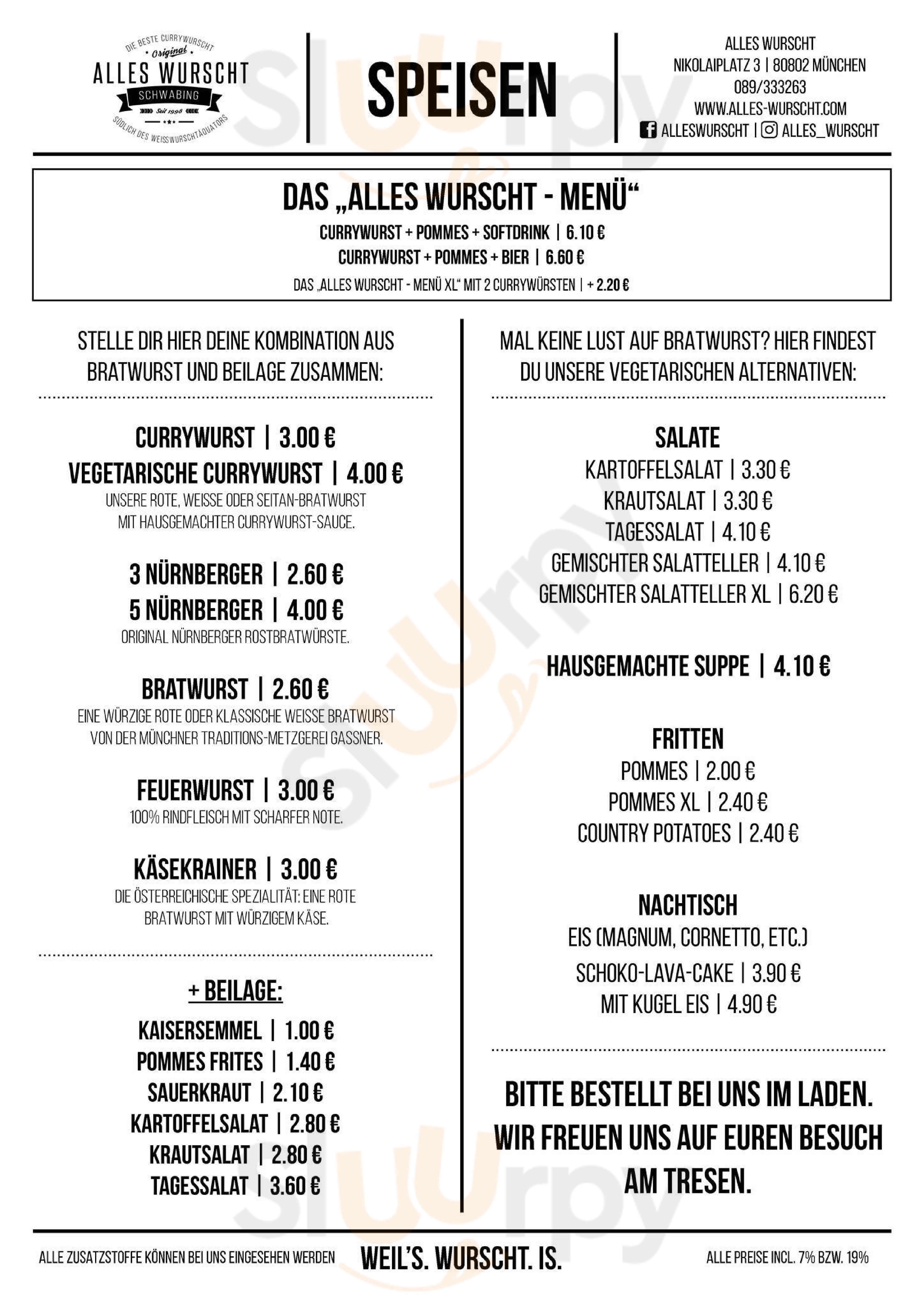 Alles Wurscht München Menu - 1