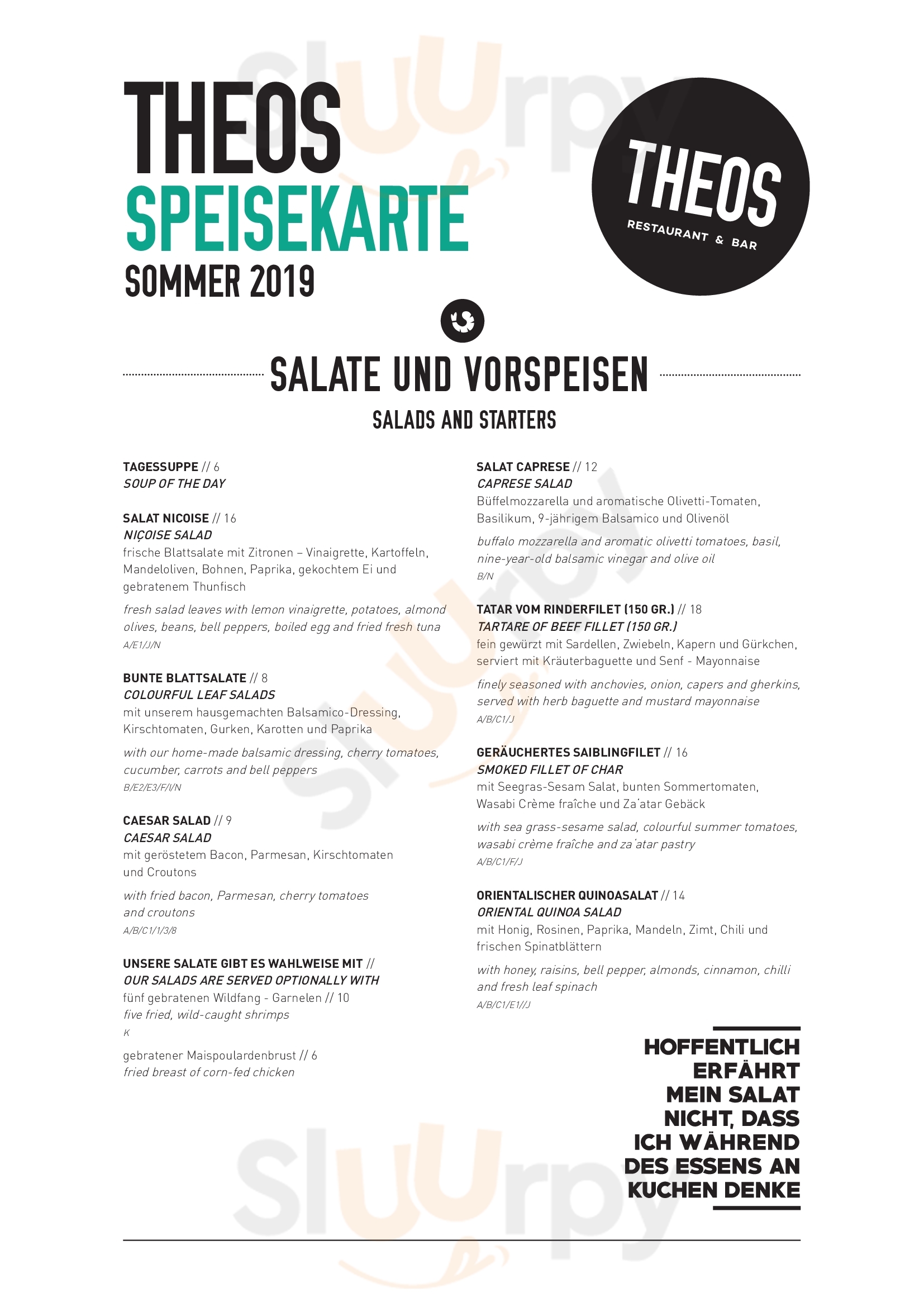 Theos Lounge & Bar Restaurant München Menu - 1