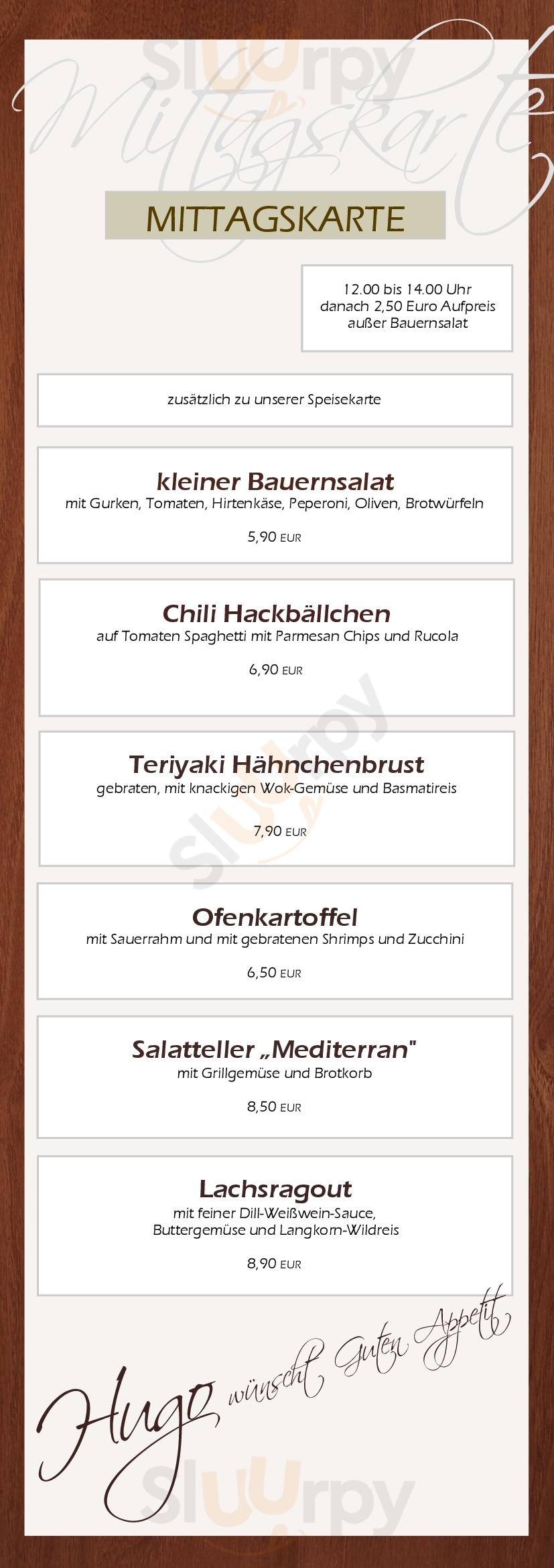 Hugo Cafe Bar Lauf an der Pegnitz Menu - 1