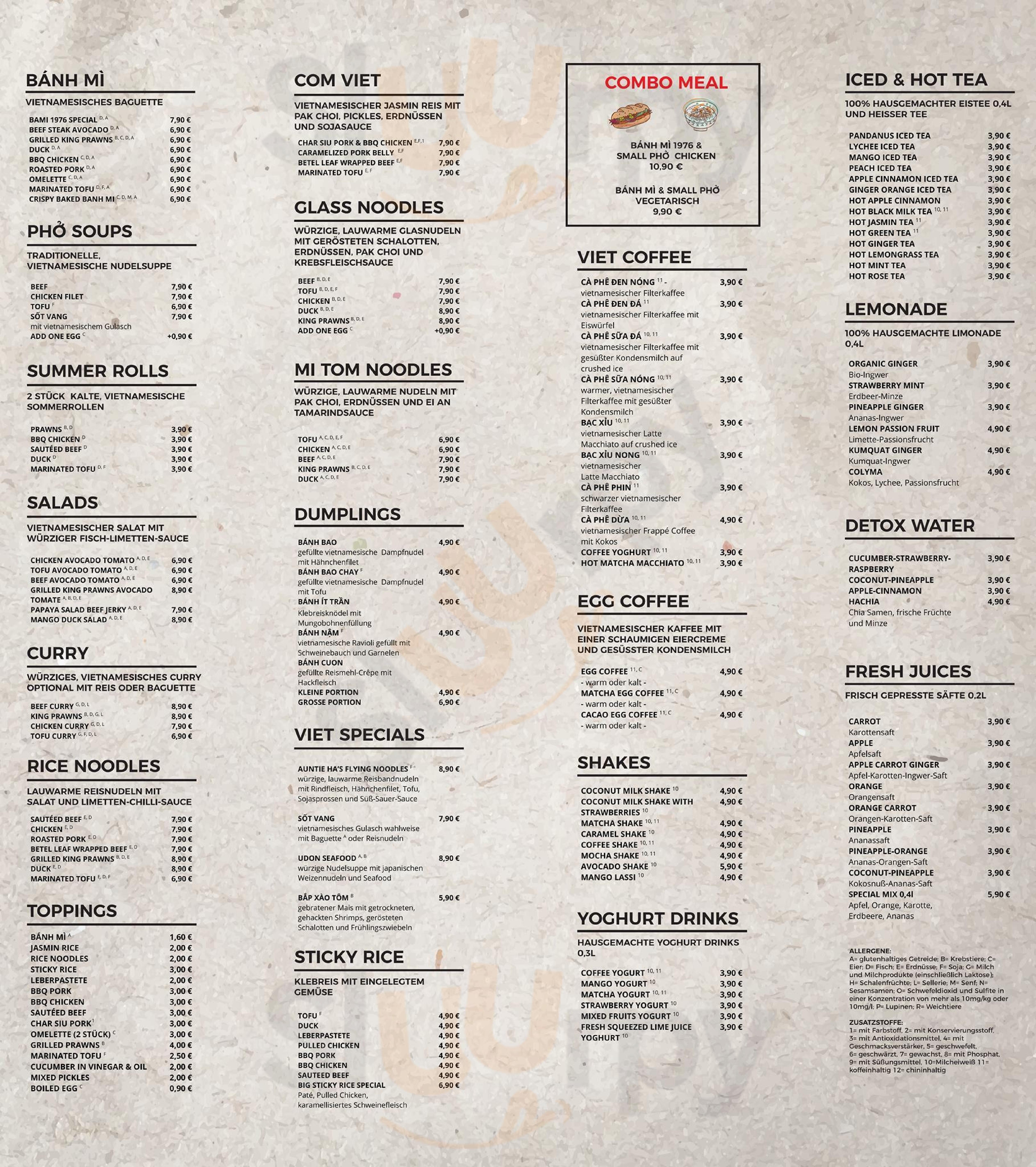 Bami House 1976 Schellingstrasse München Menu - 1