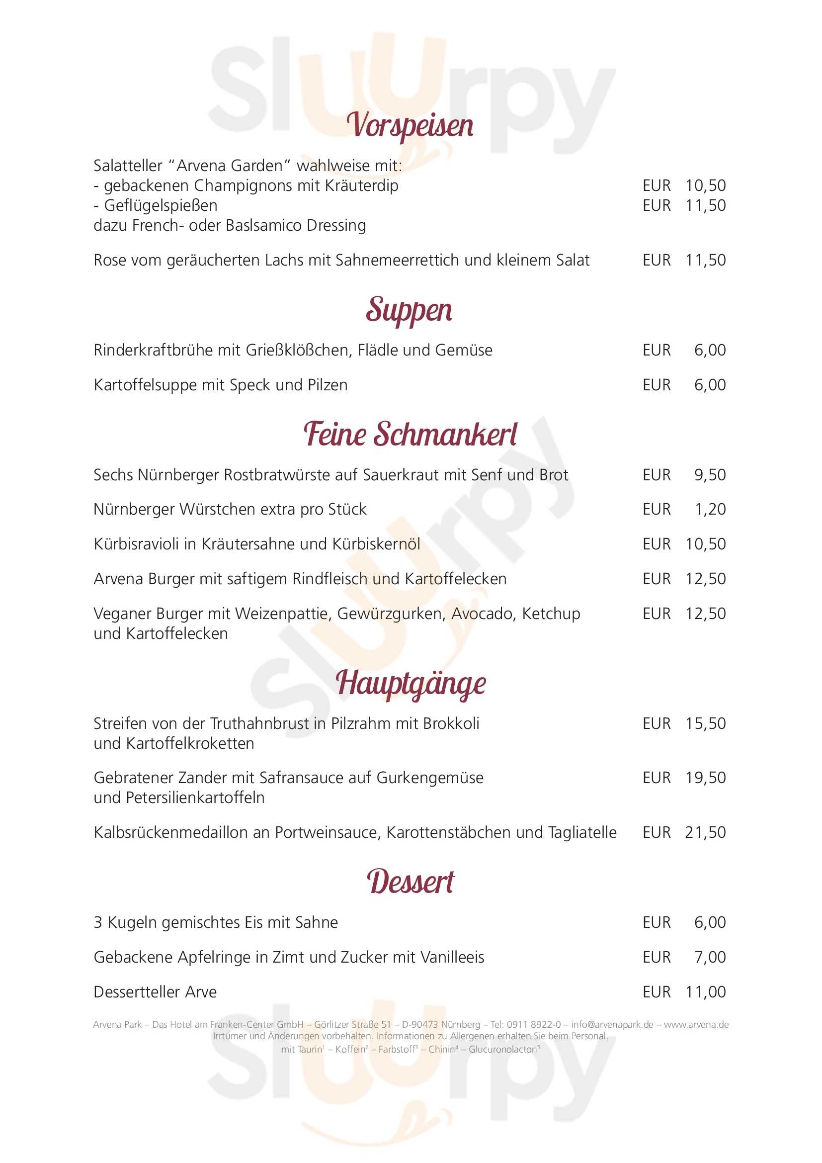 Arve Gourmetrestaurant Nürnberg Menu - 1