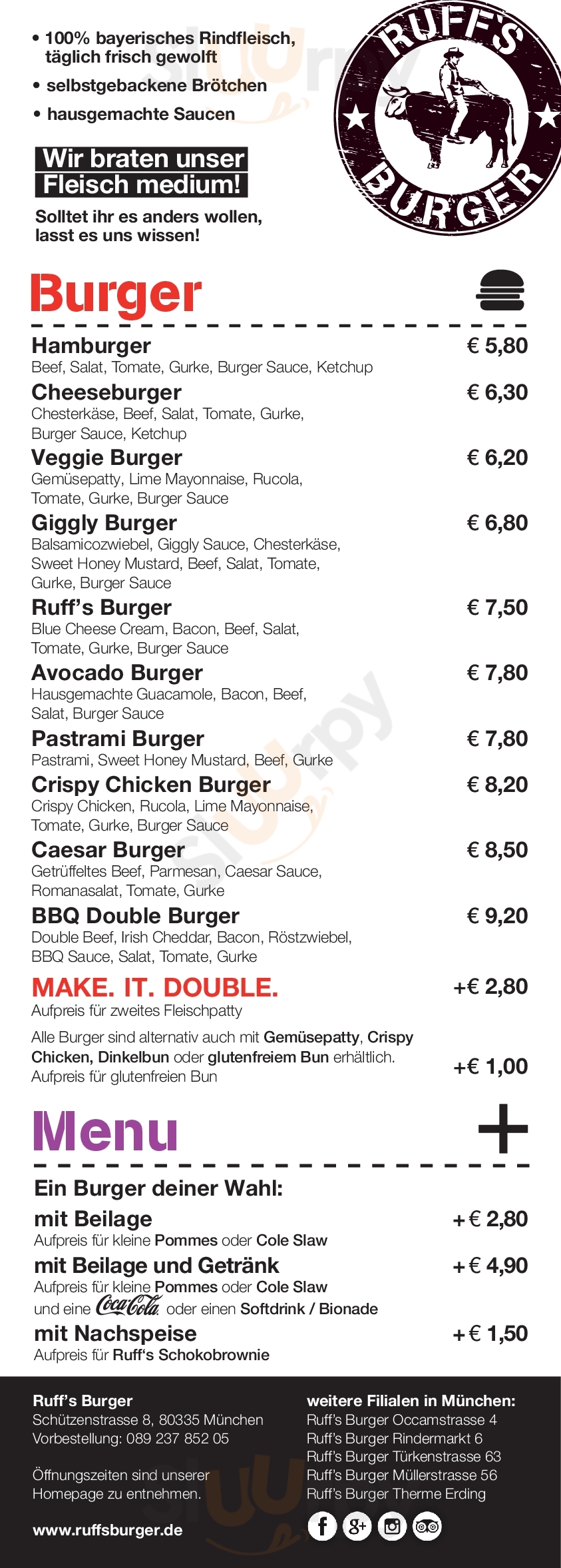 Ruff's Burger München Menu - 1