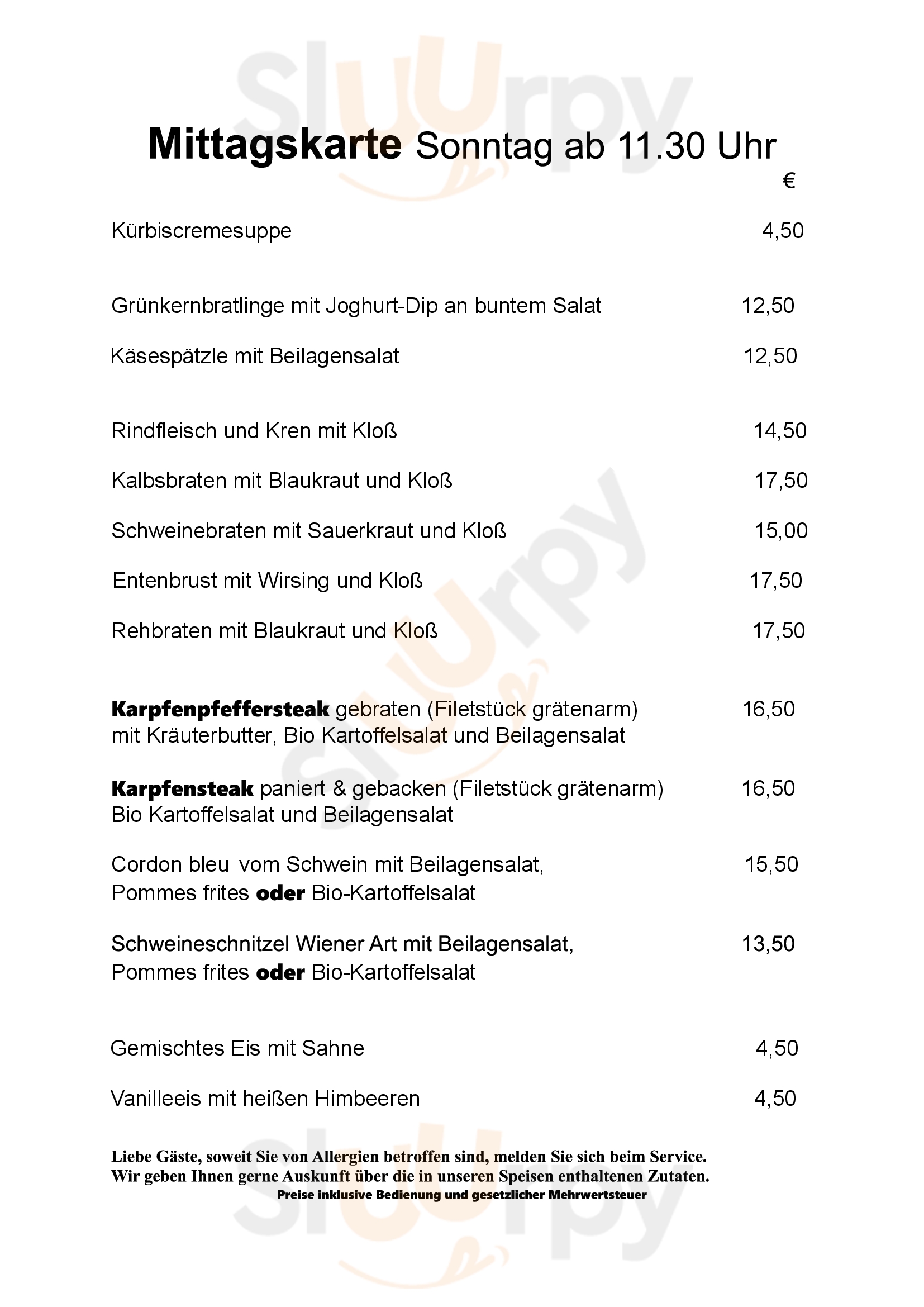 Gastwirtschaft Zum Wirt Burgebrach Menu - 1