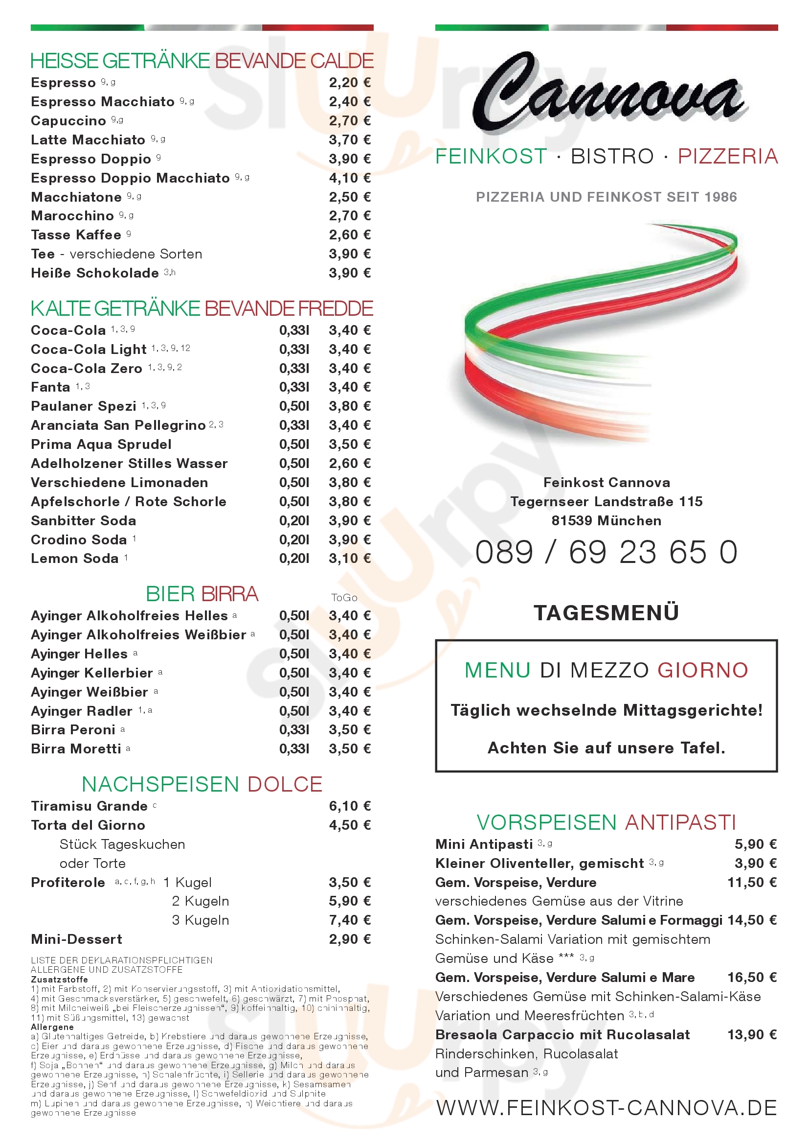 Cannova Pietro Feinkost München Menu - 1